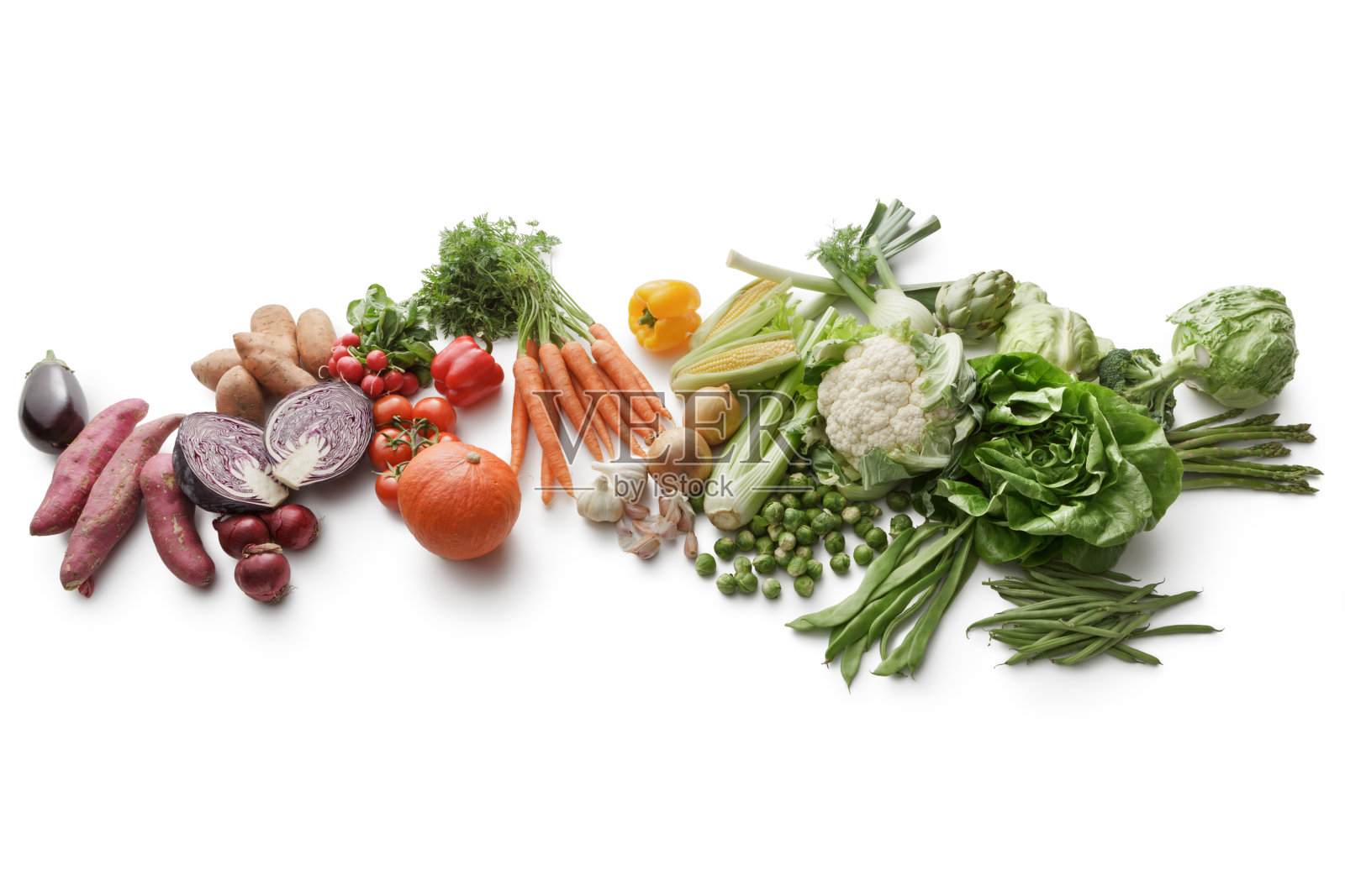 蔬菜:在白色背景上分离的各种蔬菜照片摄影图片