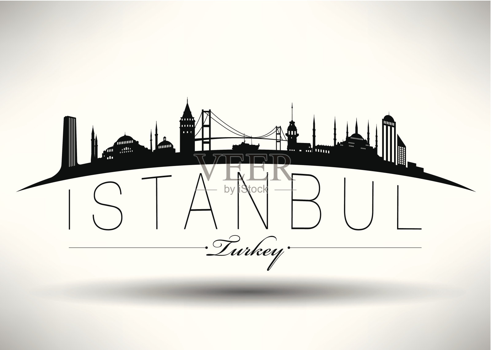 现代伊斯坦布尔剪影设计插画图片素材