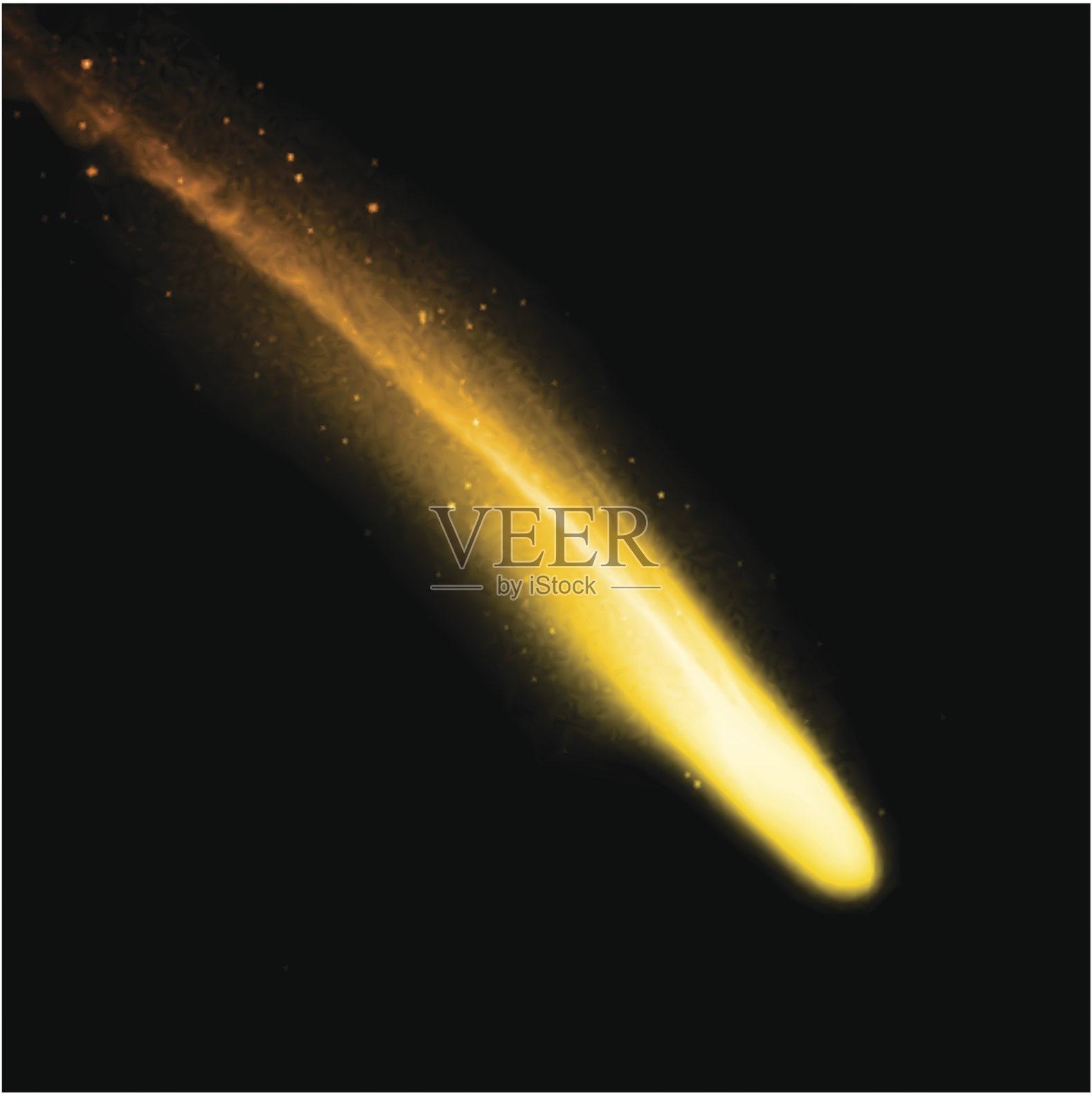 彗星在黑色的背景。向量插画图片素材
