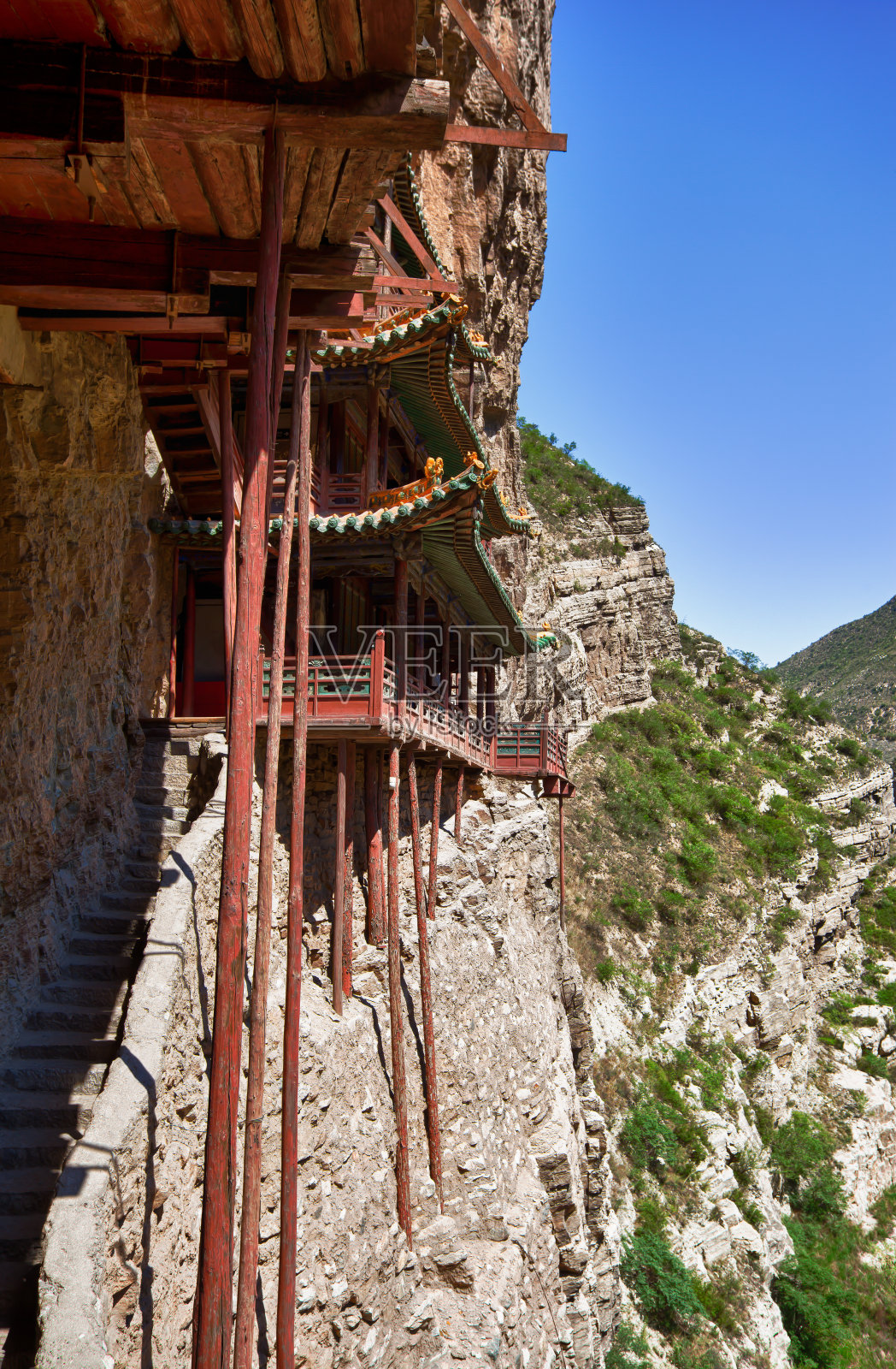 中国山西大同的悬空寺照片摄影图片