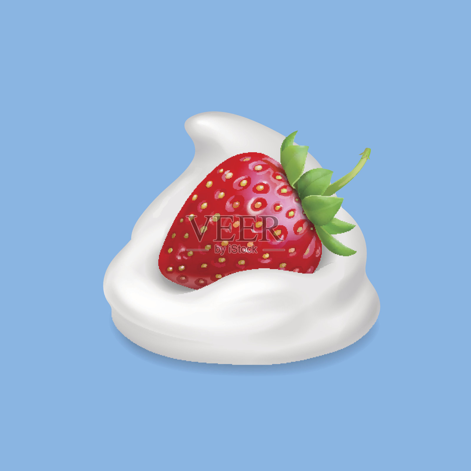 生奶油，草莓矢量插图设计元素图片