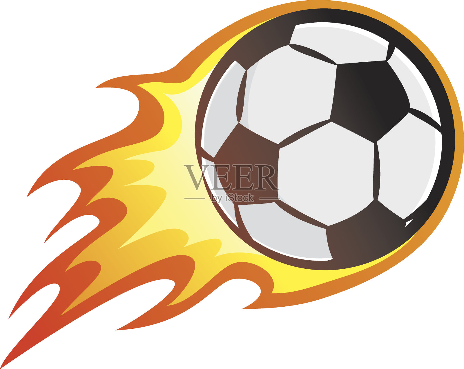 飞着火焰的足球插画图片素材