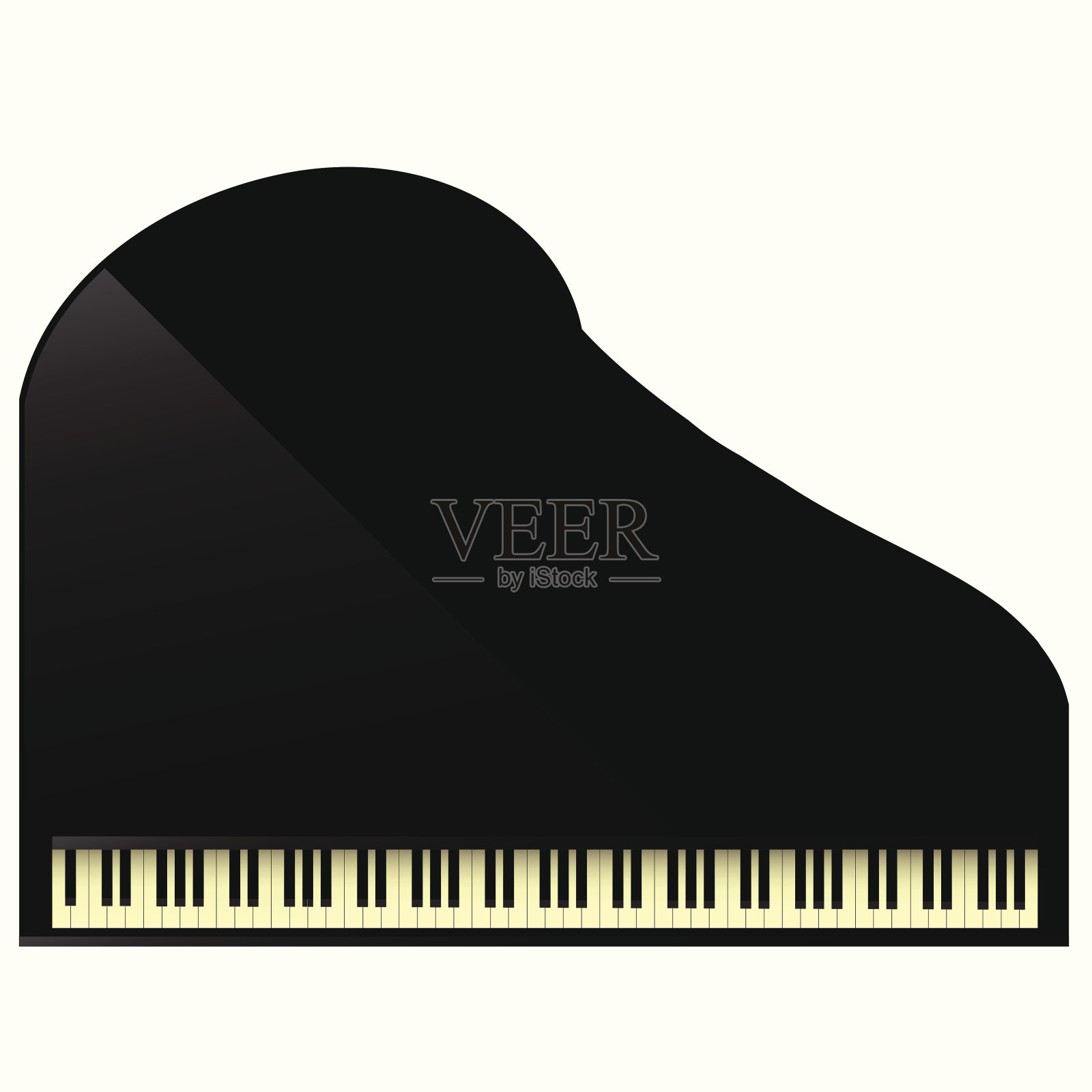 黑色三角钢琴图标插画图片素材