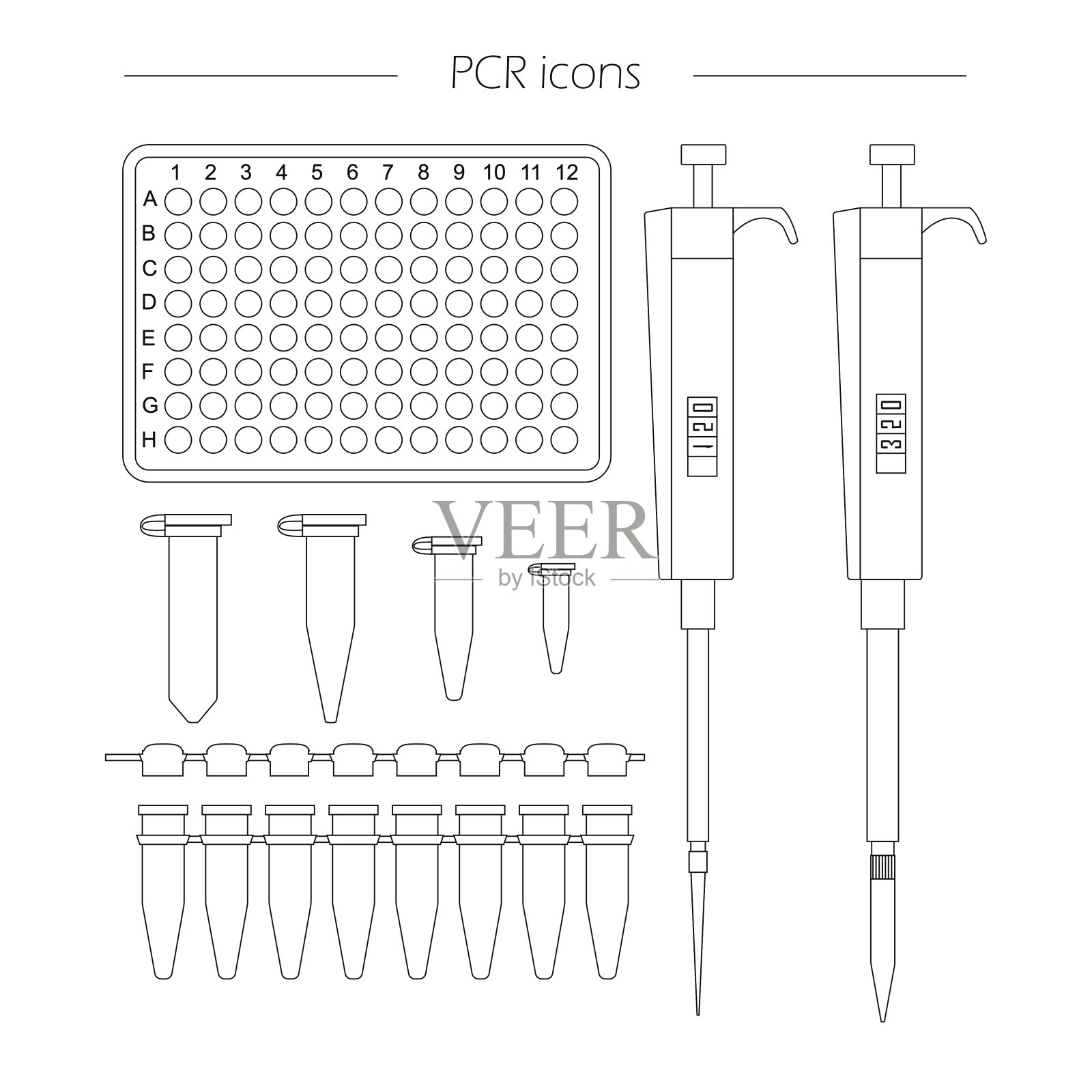 标准PCR设备的图标插画图片素材