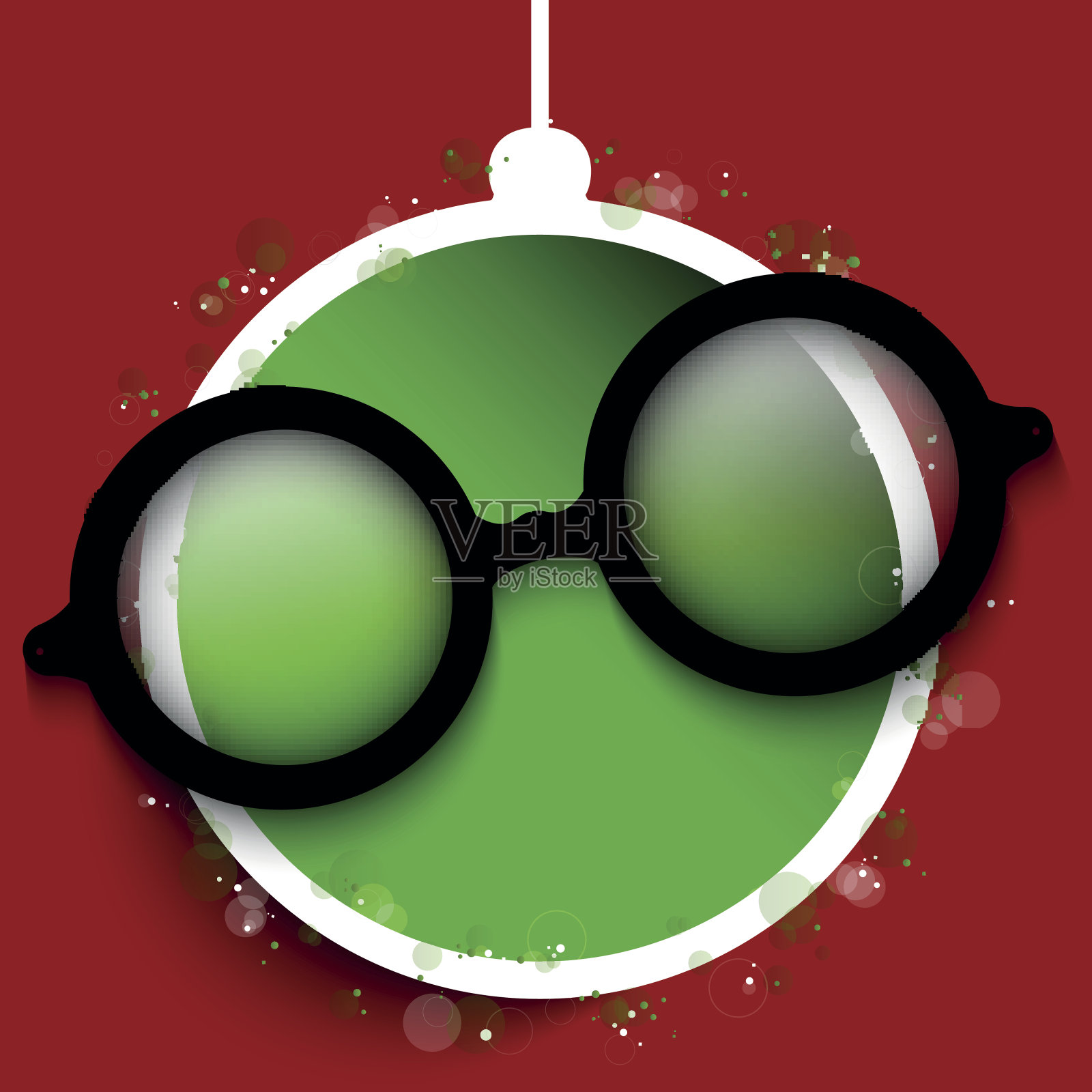圣诞快乐，戴眼镜的红球设计元素图片