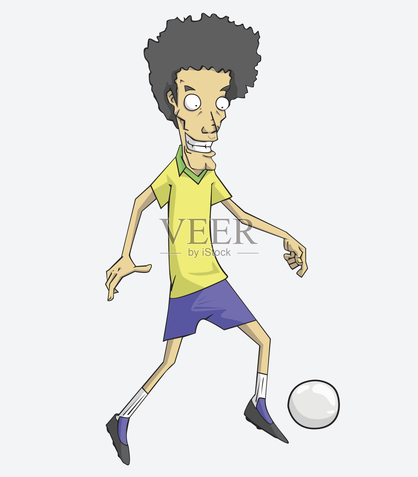 足球运动员动作踢球。插画图片素材
