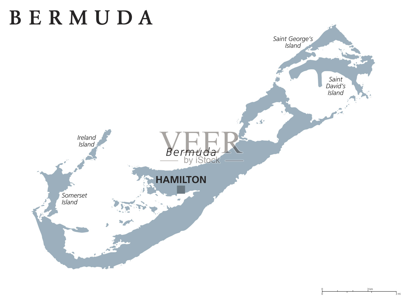 百慕大政治地图插画图片素材