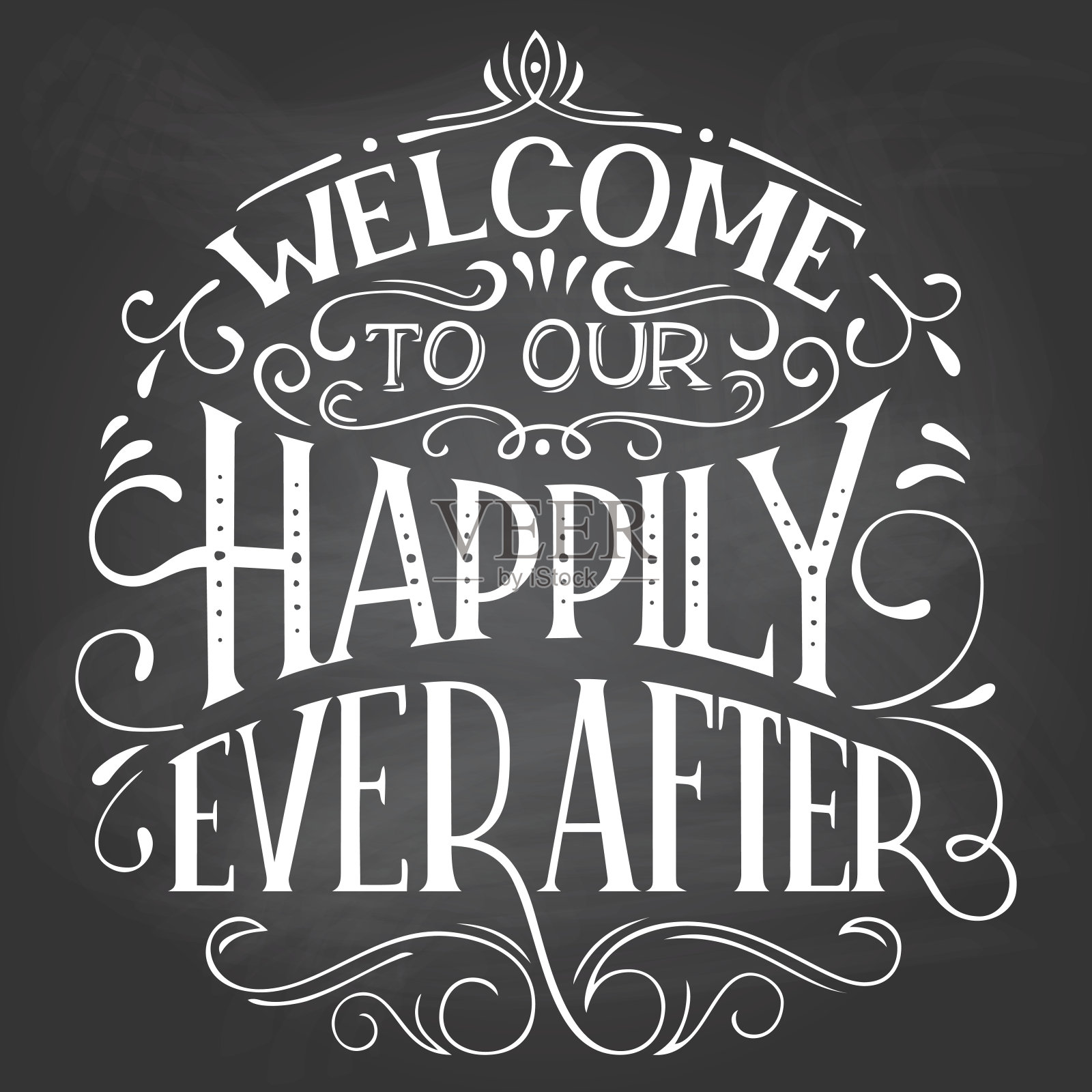 欢迎来到我们的“从此幸福快乐”标志插画图片素材