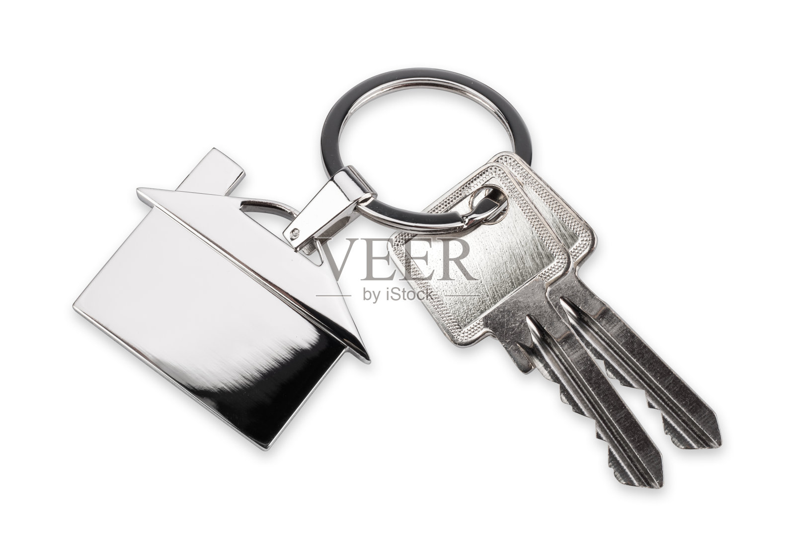 住宅钥匙链和钥匙照片摄影图片