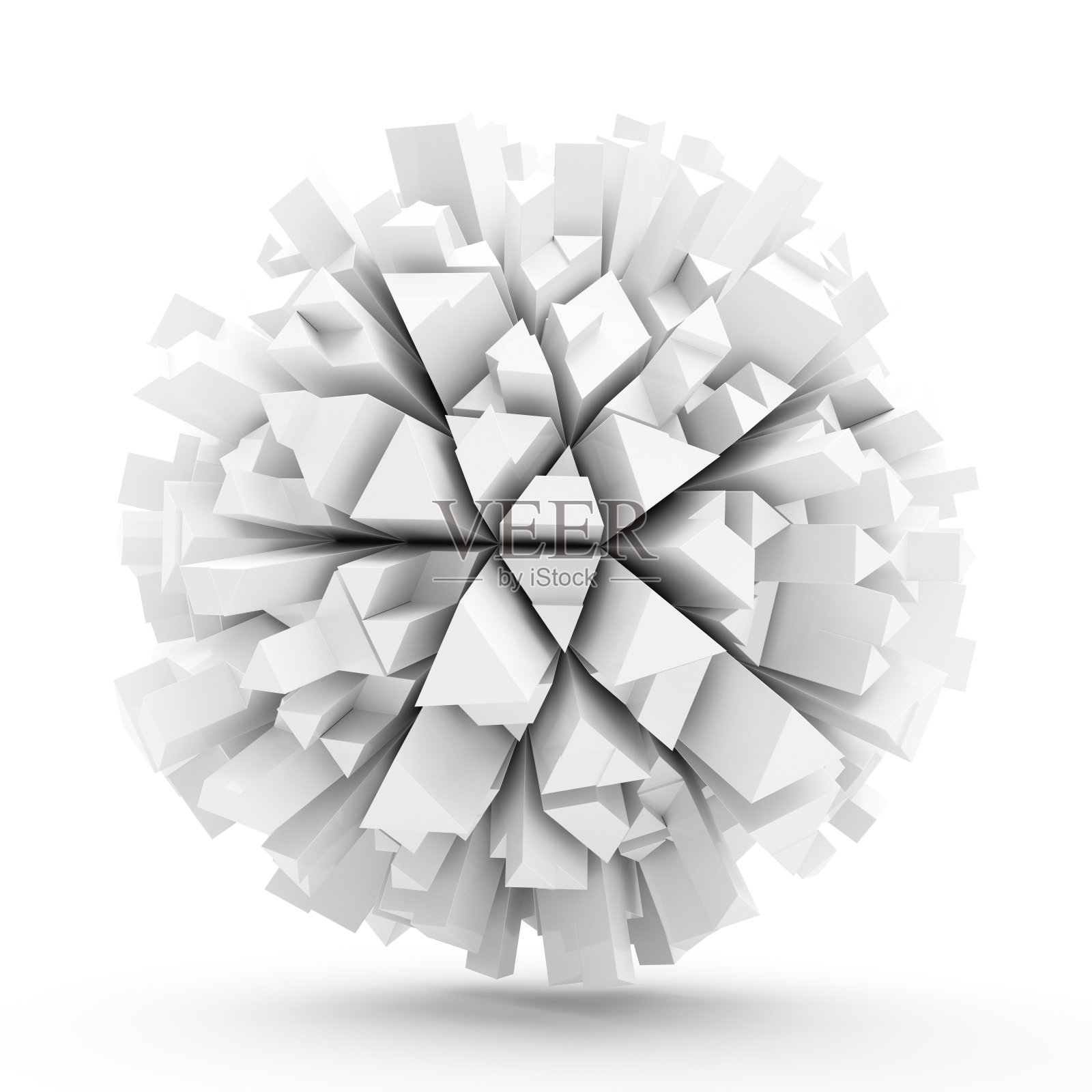 3D渲染抽象球体在白色背景插画图片素材