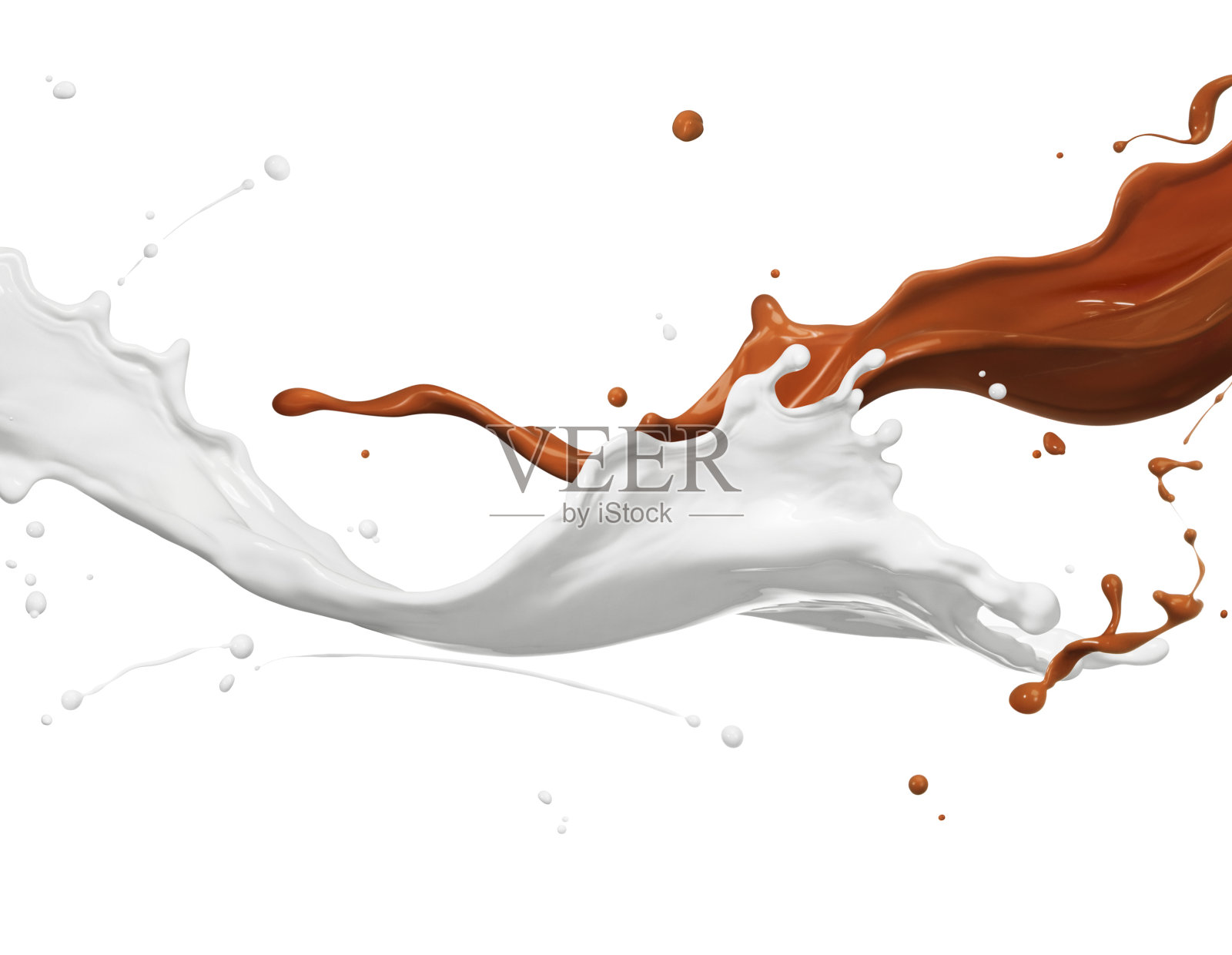牛奶和巧克力飞溅照片摄影图片