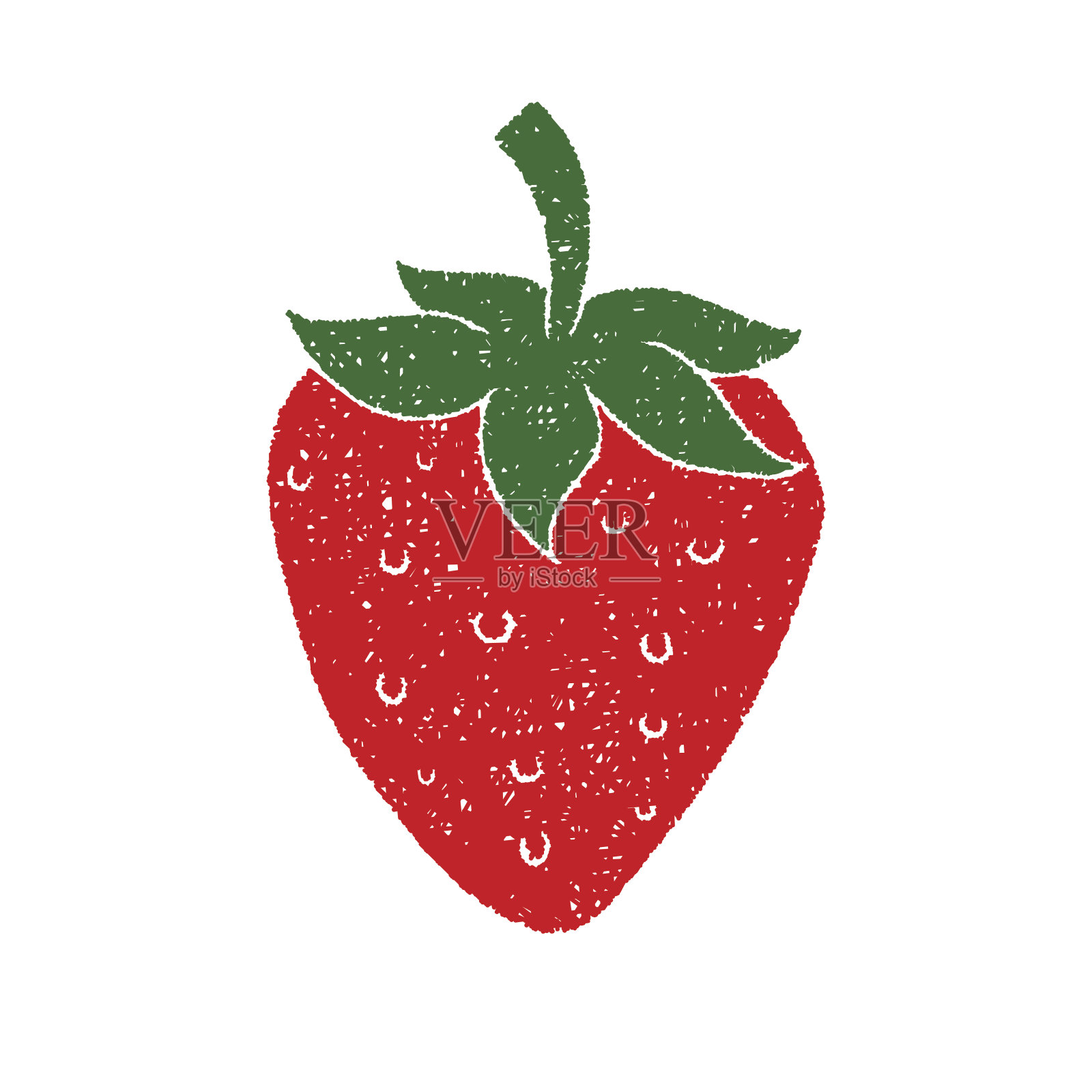 白色背景上的草莓。孤立的对象。插画图片素材