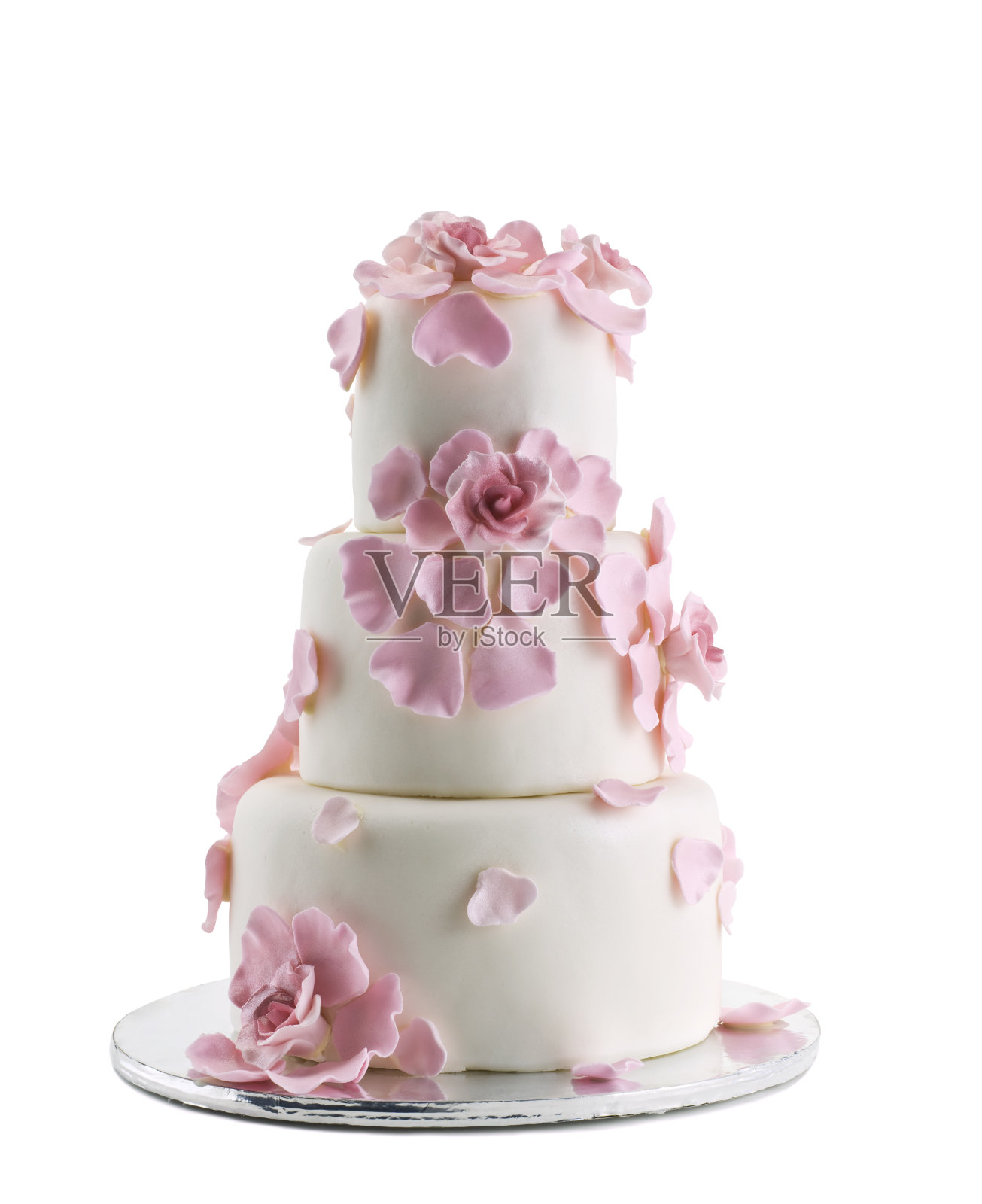 婚礼蛋糕孤立在白色背景照片摄影图片