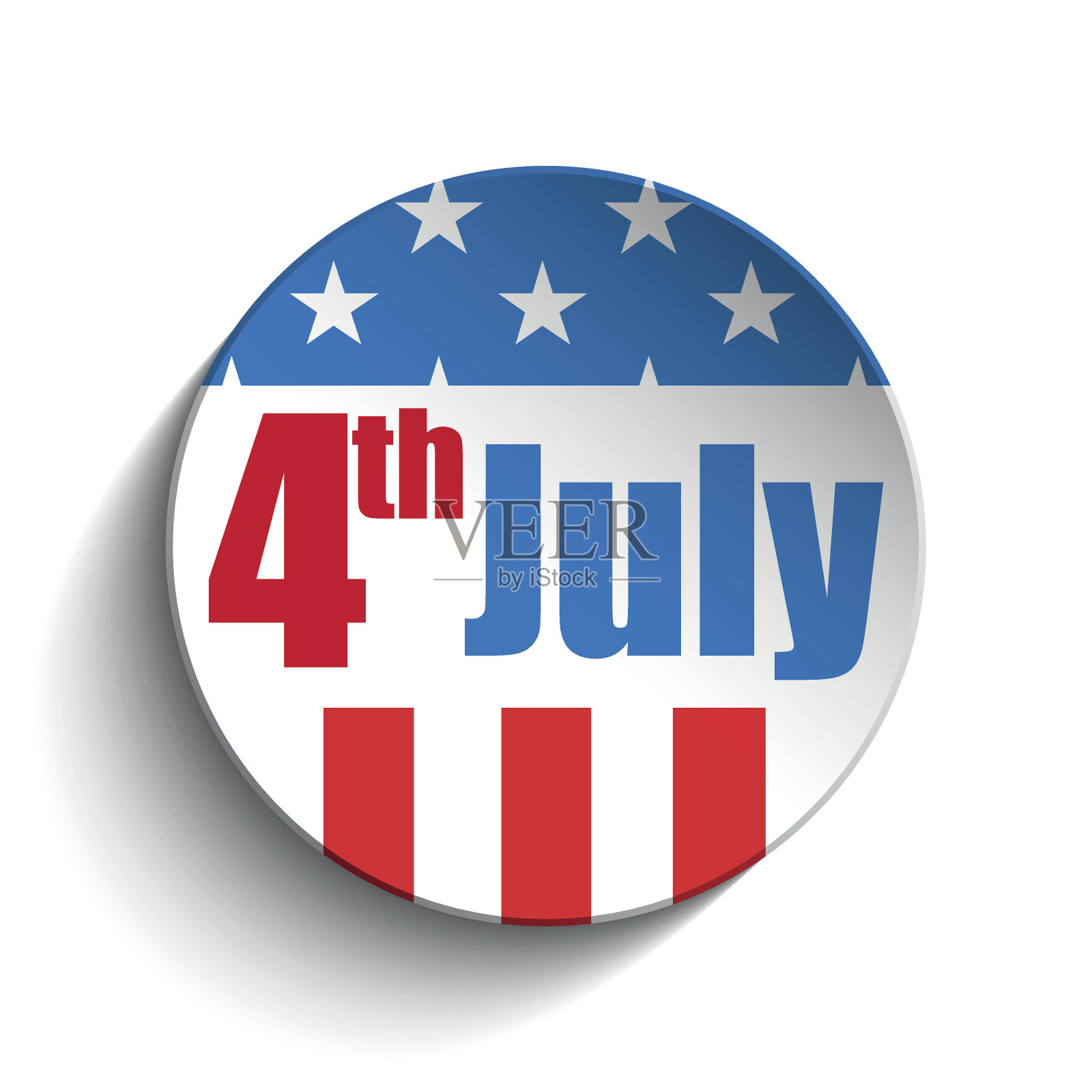 美国独立日按钮插画图片素材