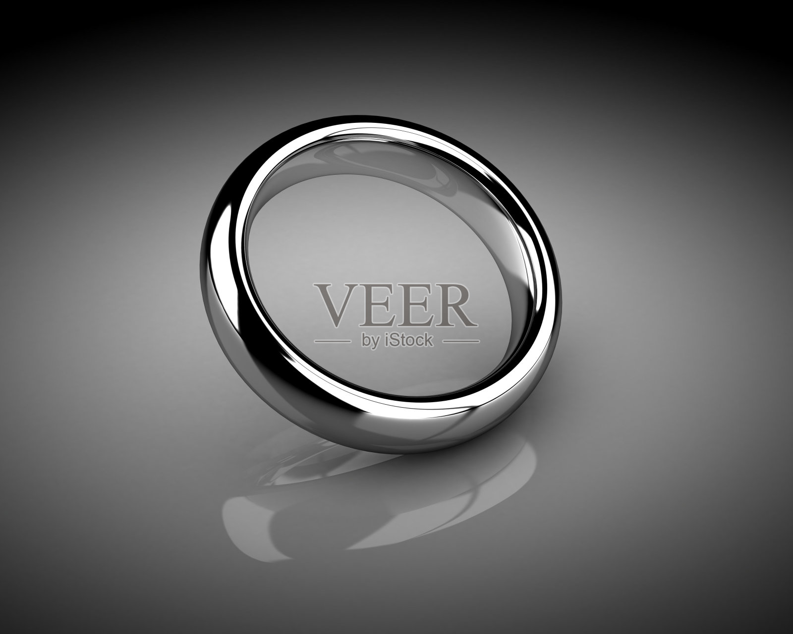 白色背景上的结婚戒指(3D渲染)照片摄影图片
