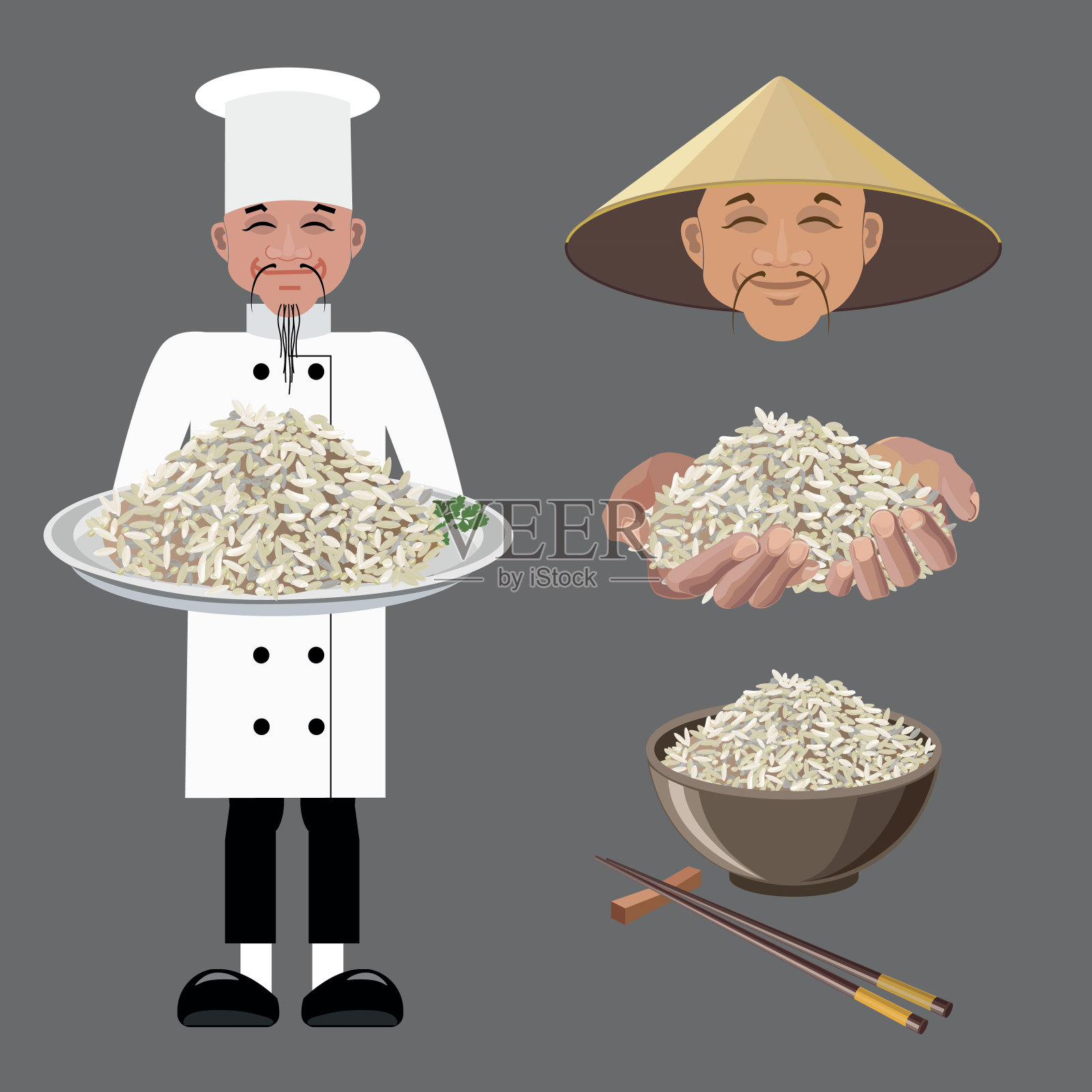 水稻矢量图插画图片素材