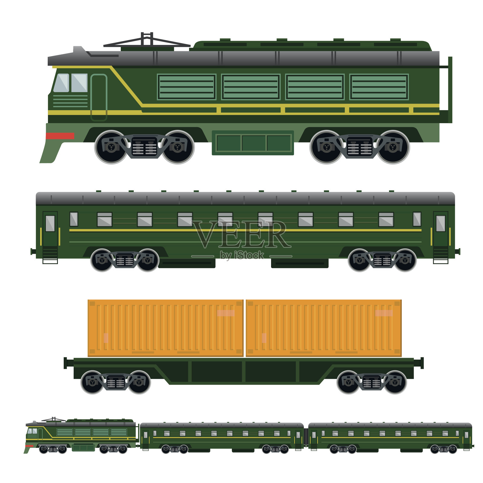 铁路运输矢量集设计元素图片