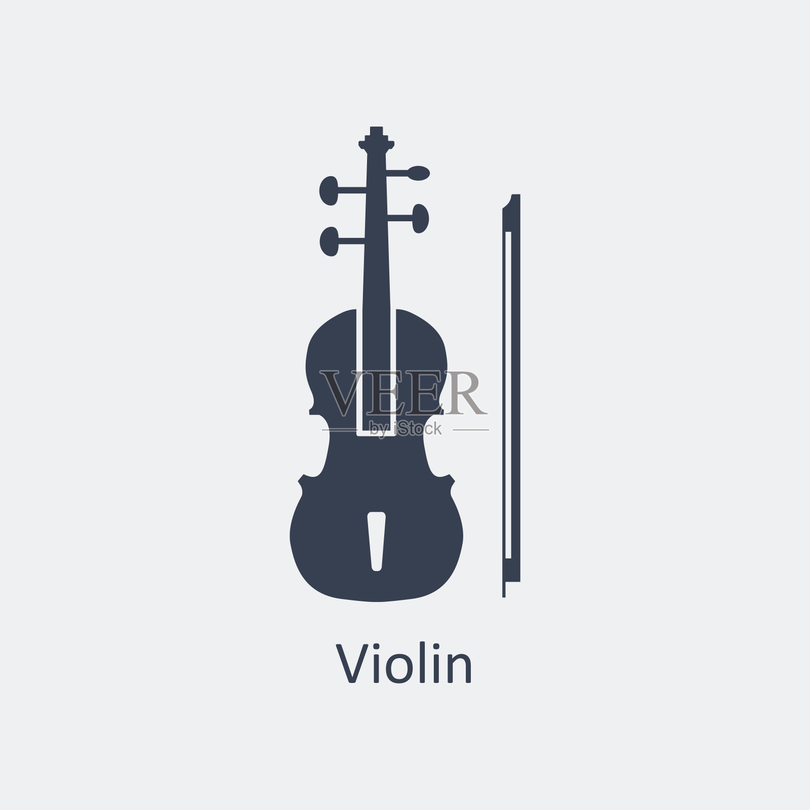 小提琴图标。轮廓矢量图标图标素材