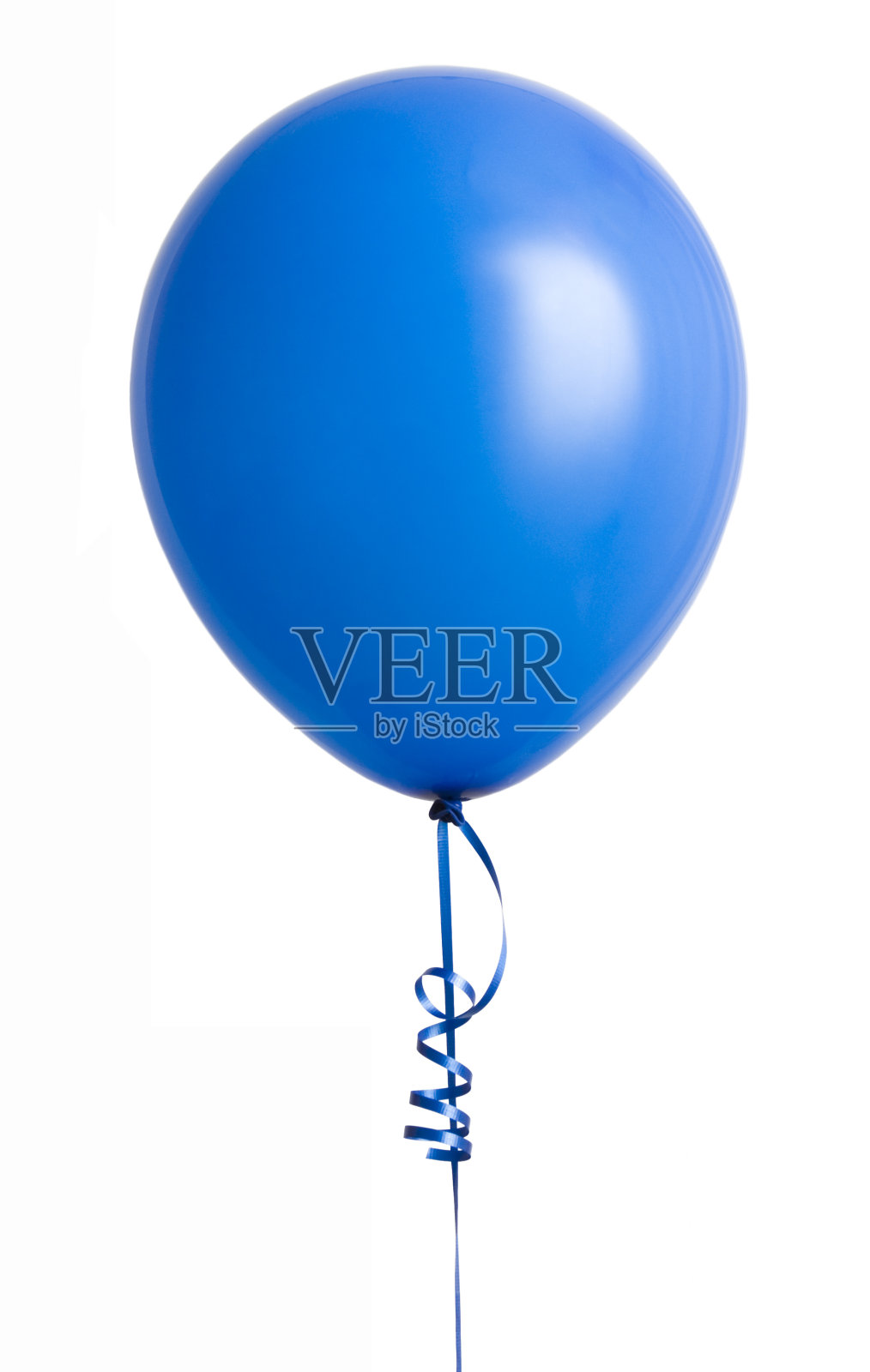 白色背景上的蓝色气球照片摄影图片