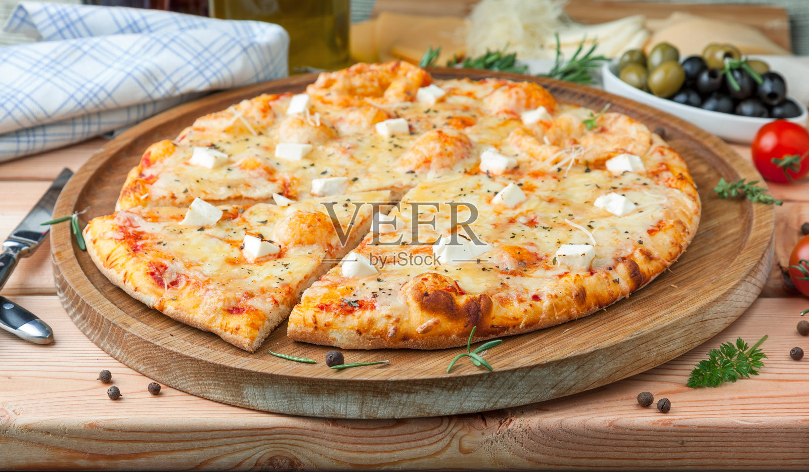 披萨的四种奶酪照片摄影图片