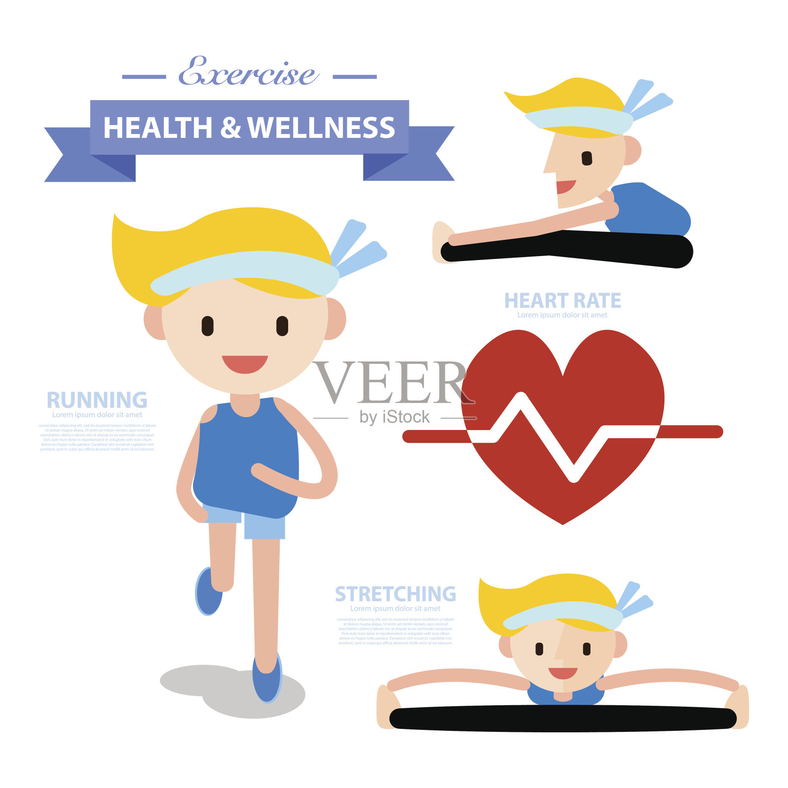 健康和健康说明插画图片素材