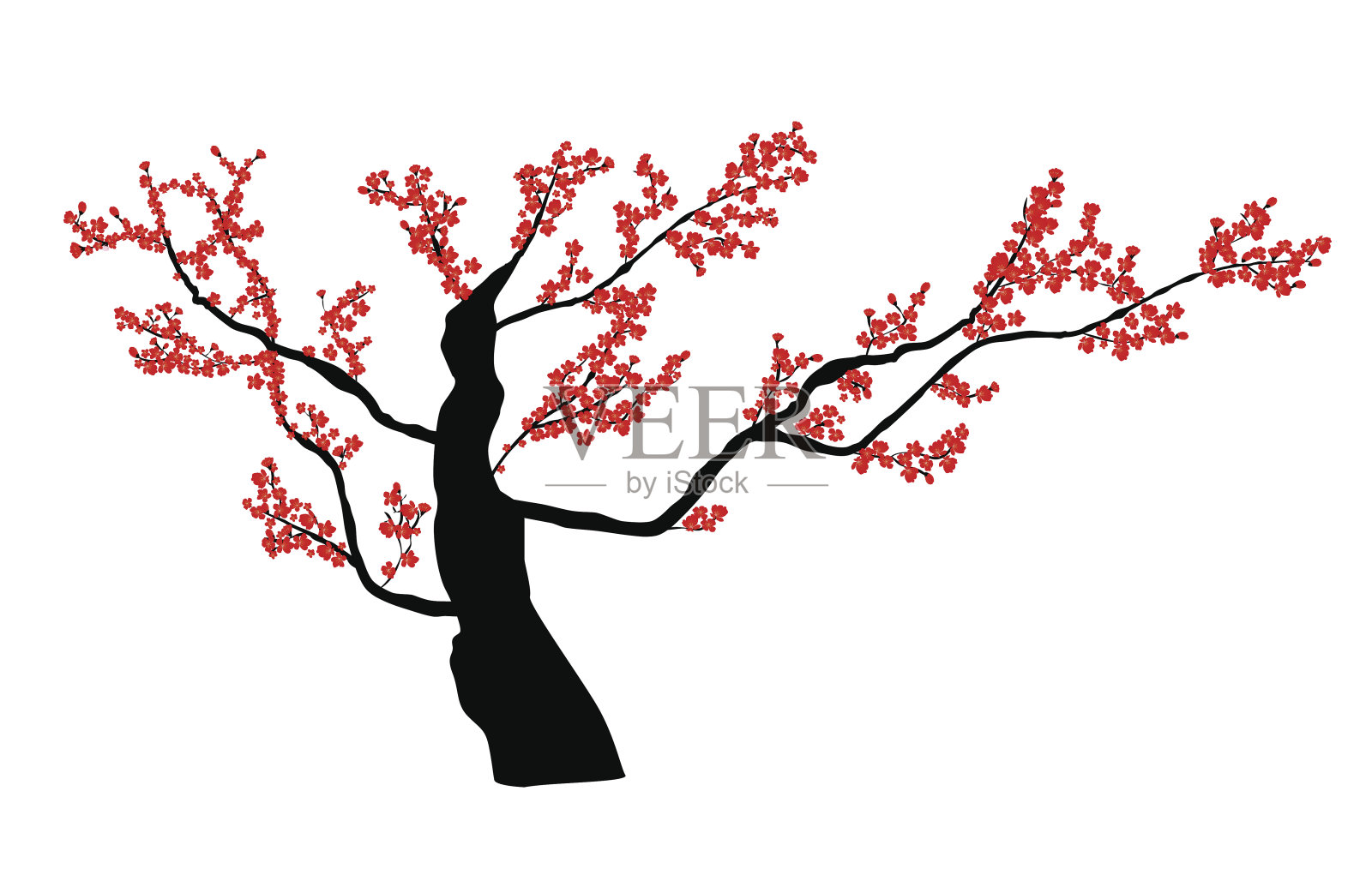 樱花花日本自然背景向量插画图片素材