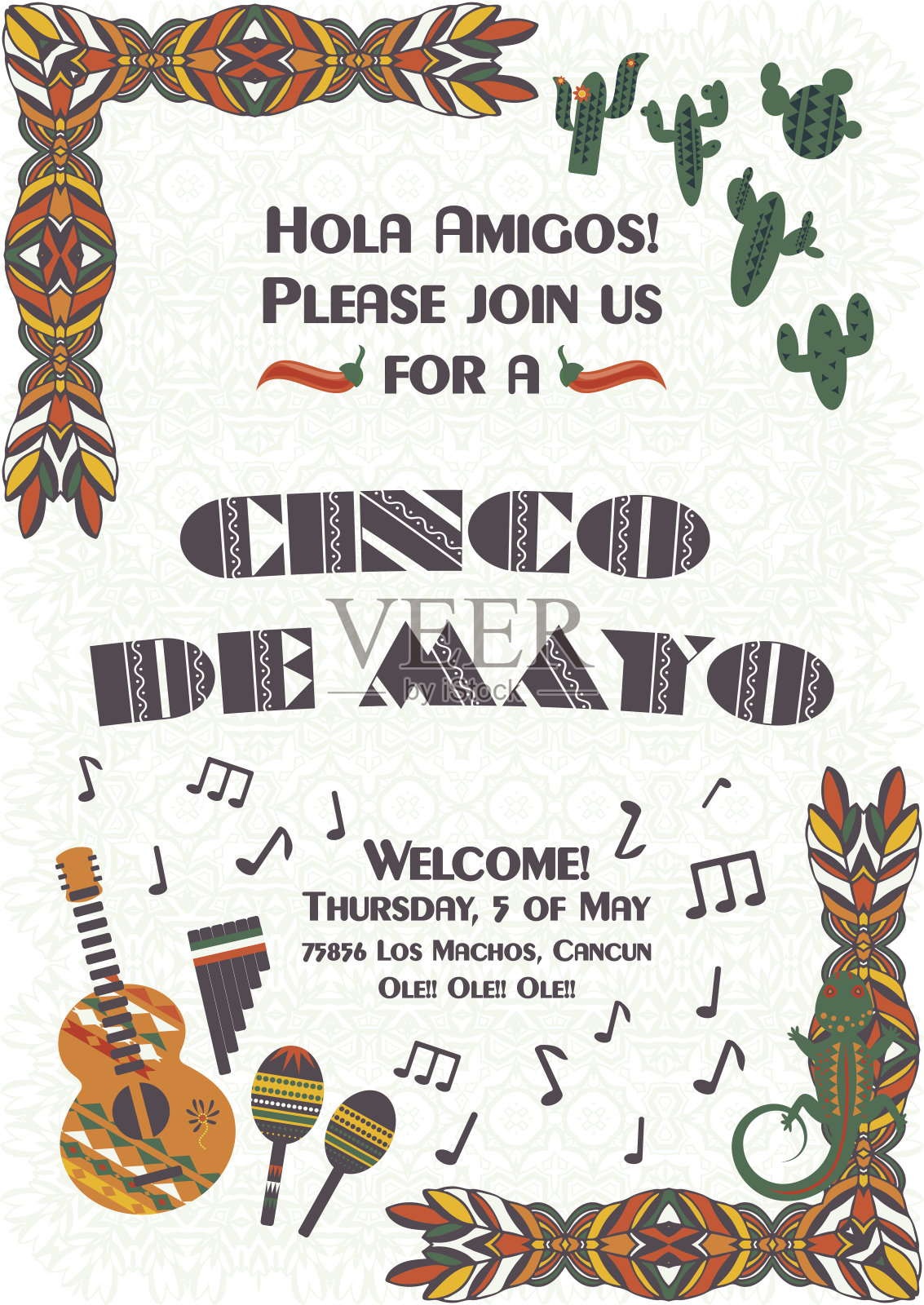 五月五日节墨西哥节日海报模板设计模板素材