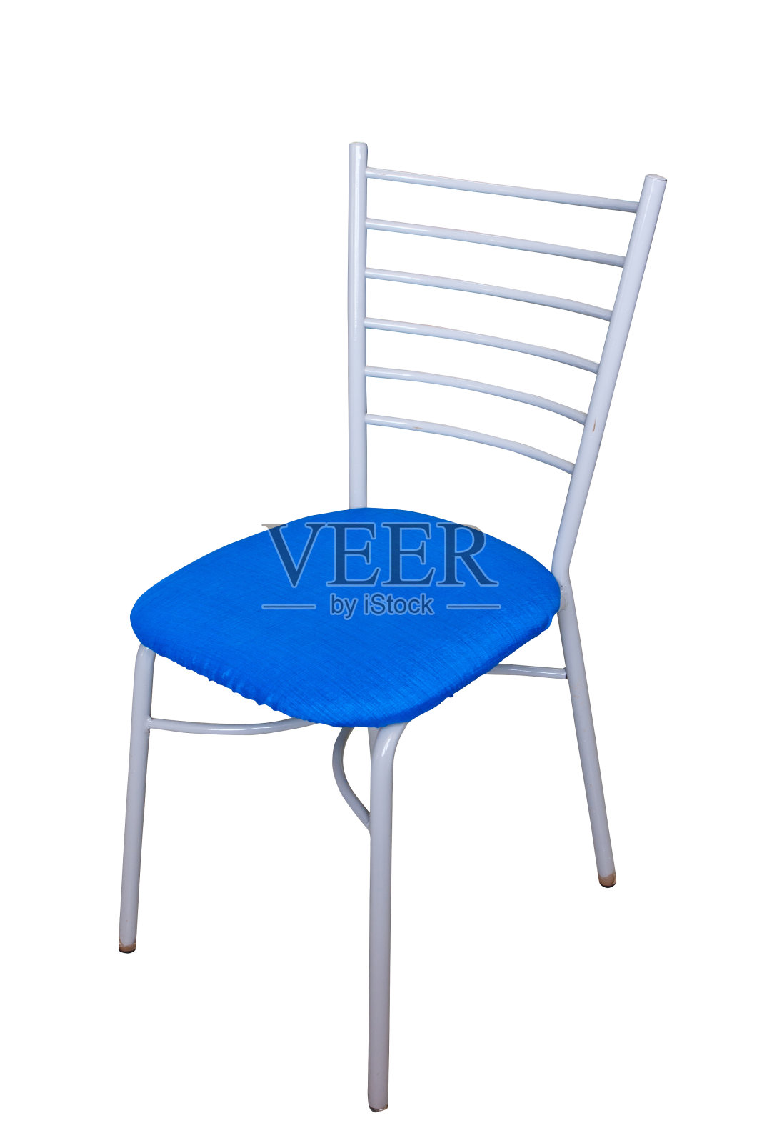 蓝色椅子孤立。照片摄影图片