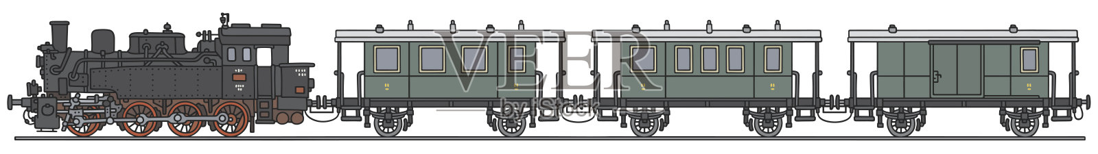 经典的蒸汽火车设计元素图片