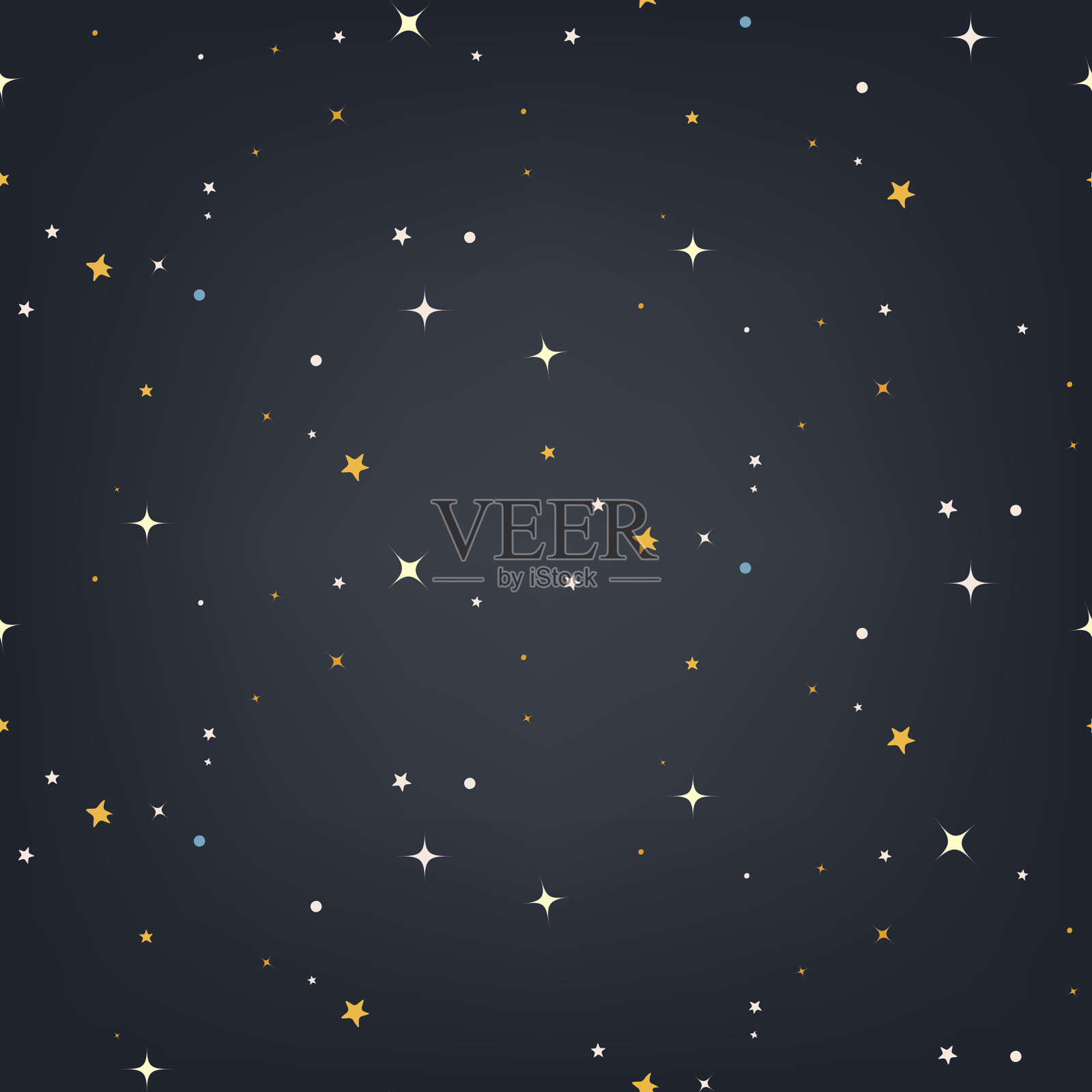夜空与星星无缝矢量图案插画图片素材