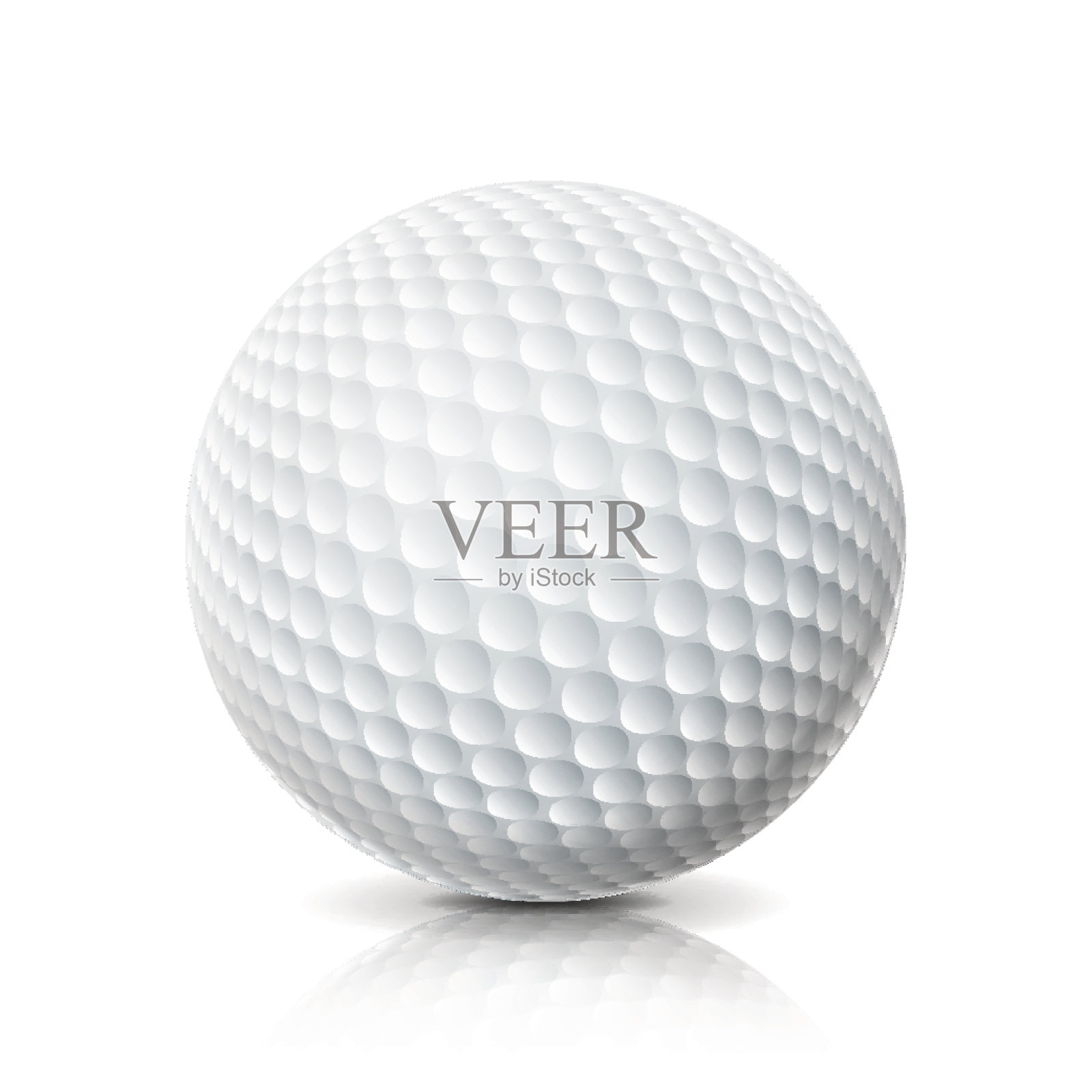 现实的高尔夫球孤立的白色背景。三维的。矢量图设计元素图片