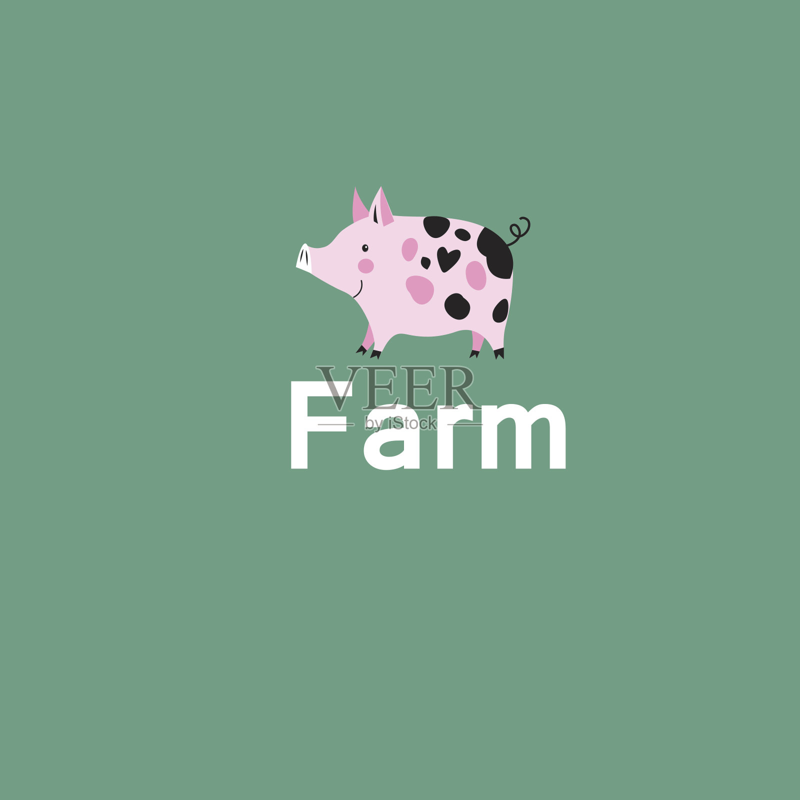 农场里的粉红猪设计元素图片