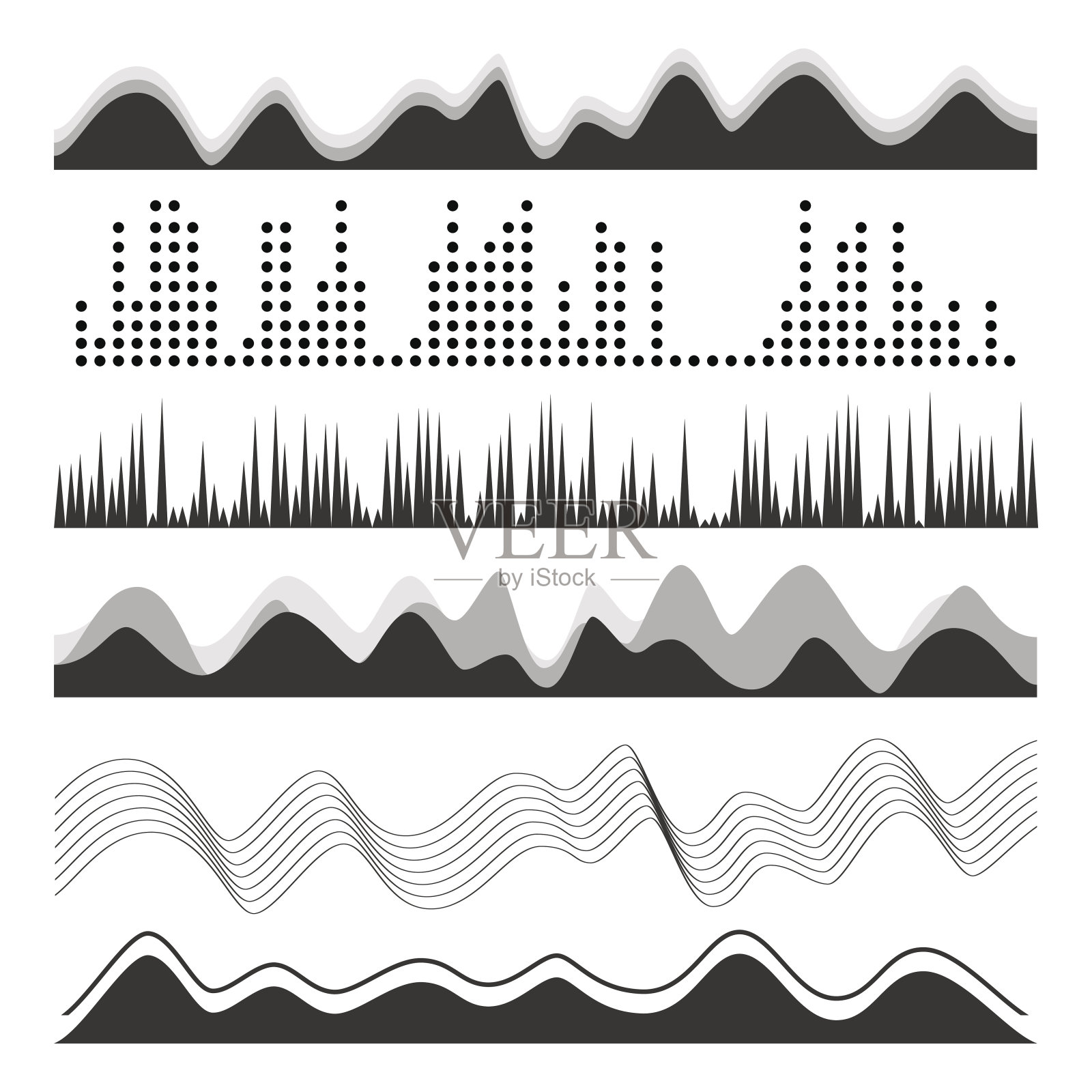 音乐声波脉冲抽象矢量。数字频率轨道均衡器插图插画图片素材