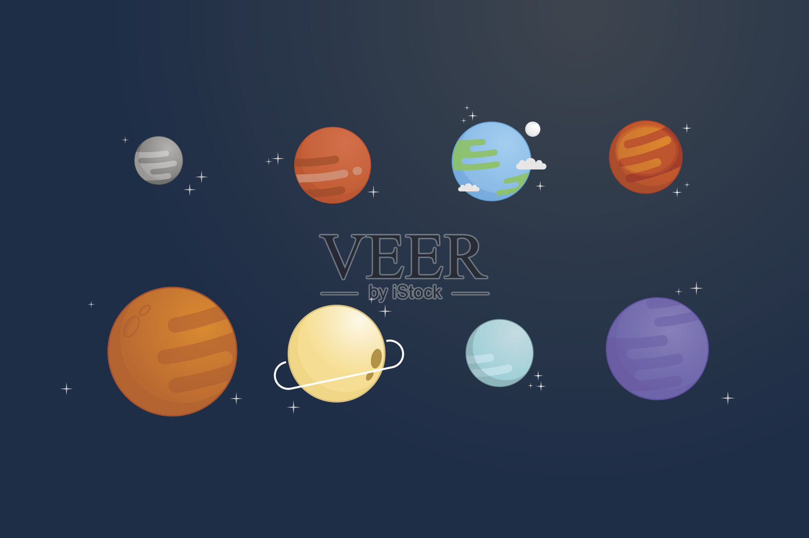 太阳系矢量图插画图片素材