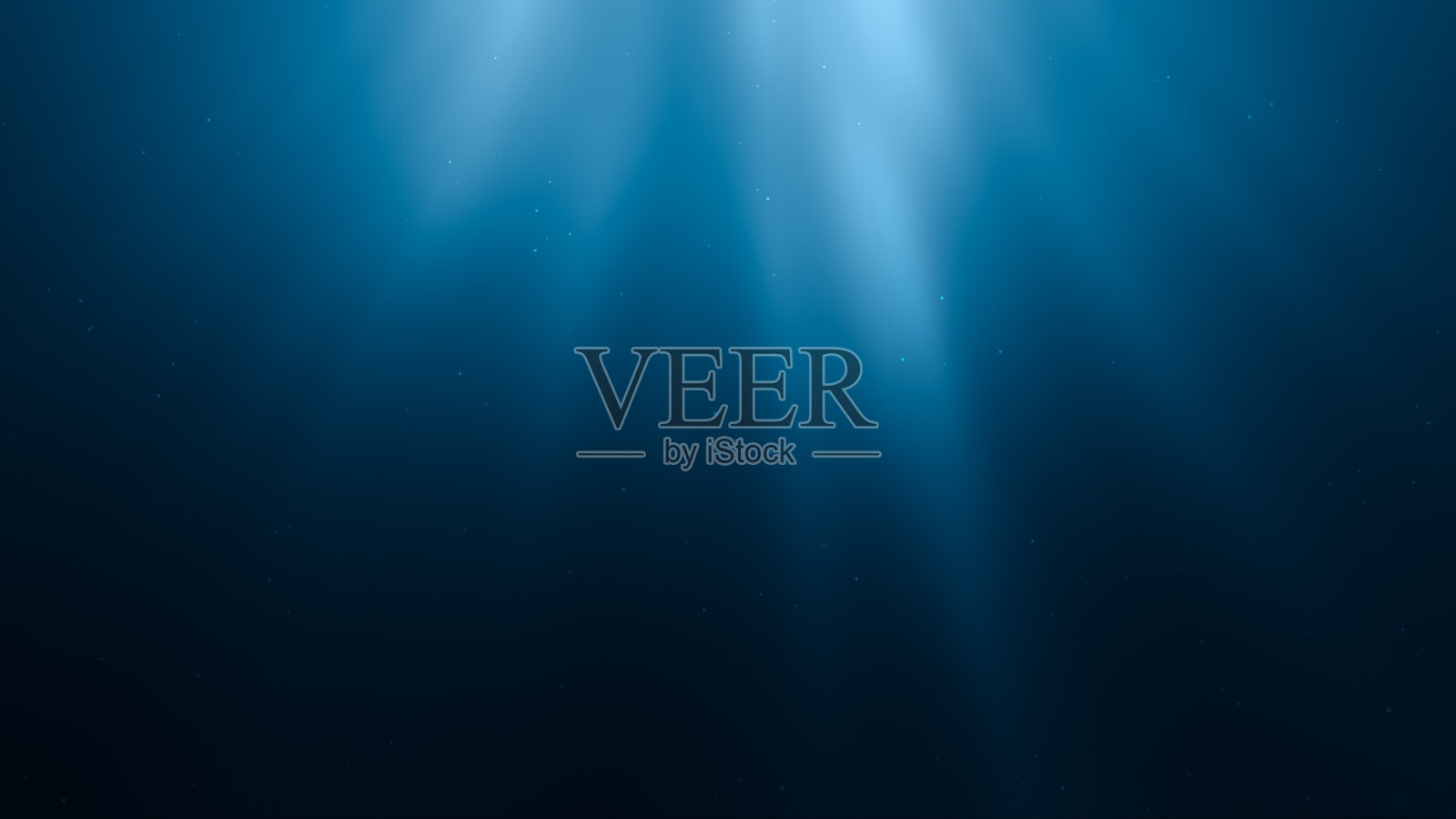 水下太阳射线的3D渲染插图。海底背景。照片摄影图片