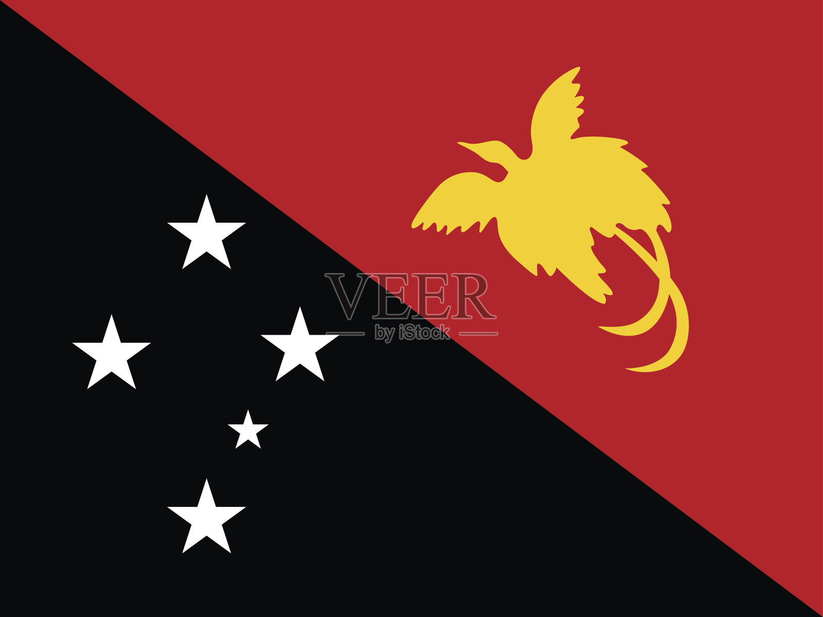 巴布亚新几内亚独立国官方矢量旗。插画图片素材