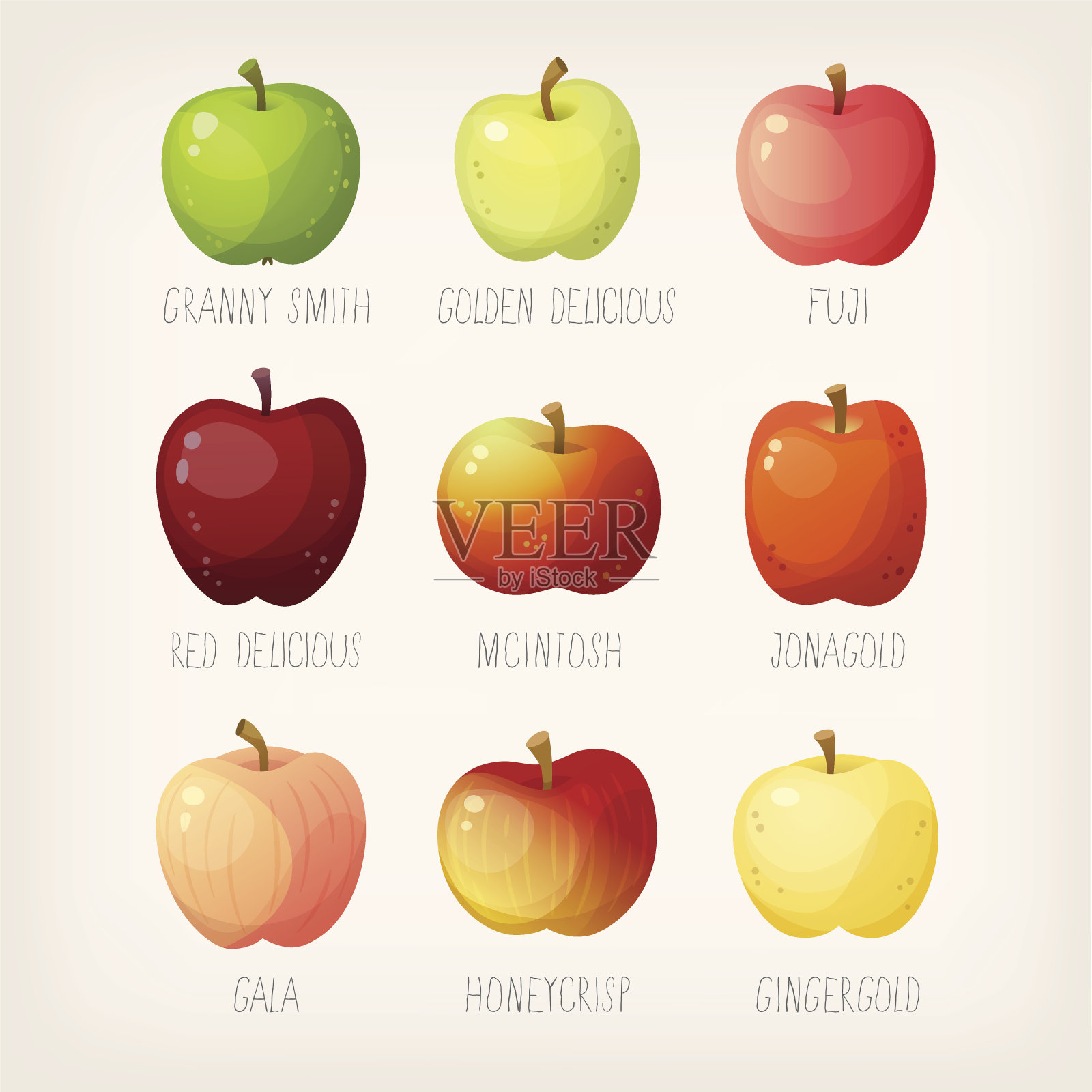 列表的苹果插画图片素材