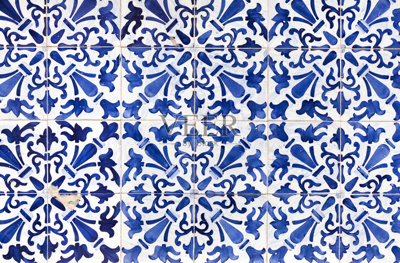 传统华丽的葡萄牙装饰瓷砖azulejos插画图片素材