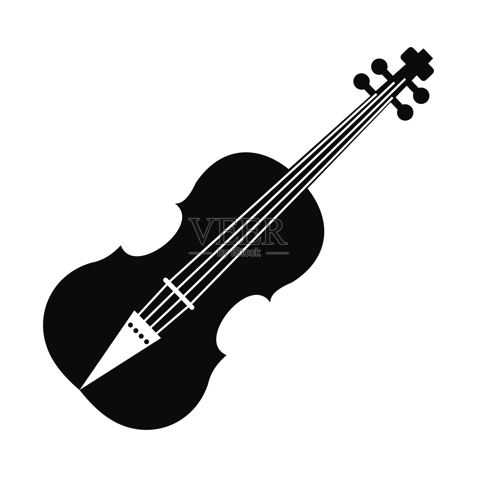 小提琴黑色简单的图标设计元素图片