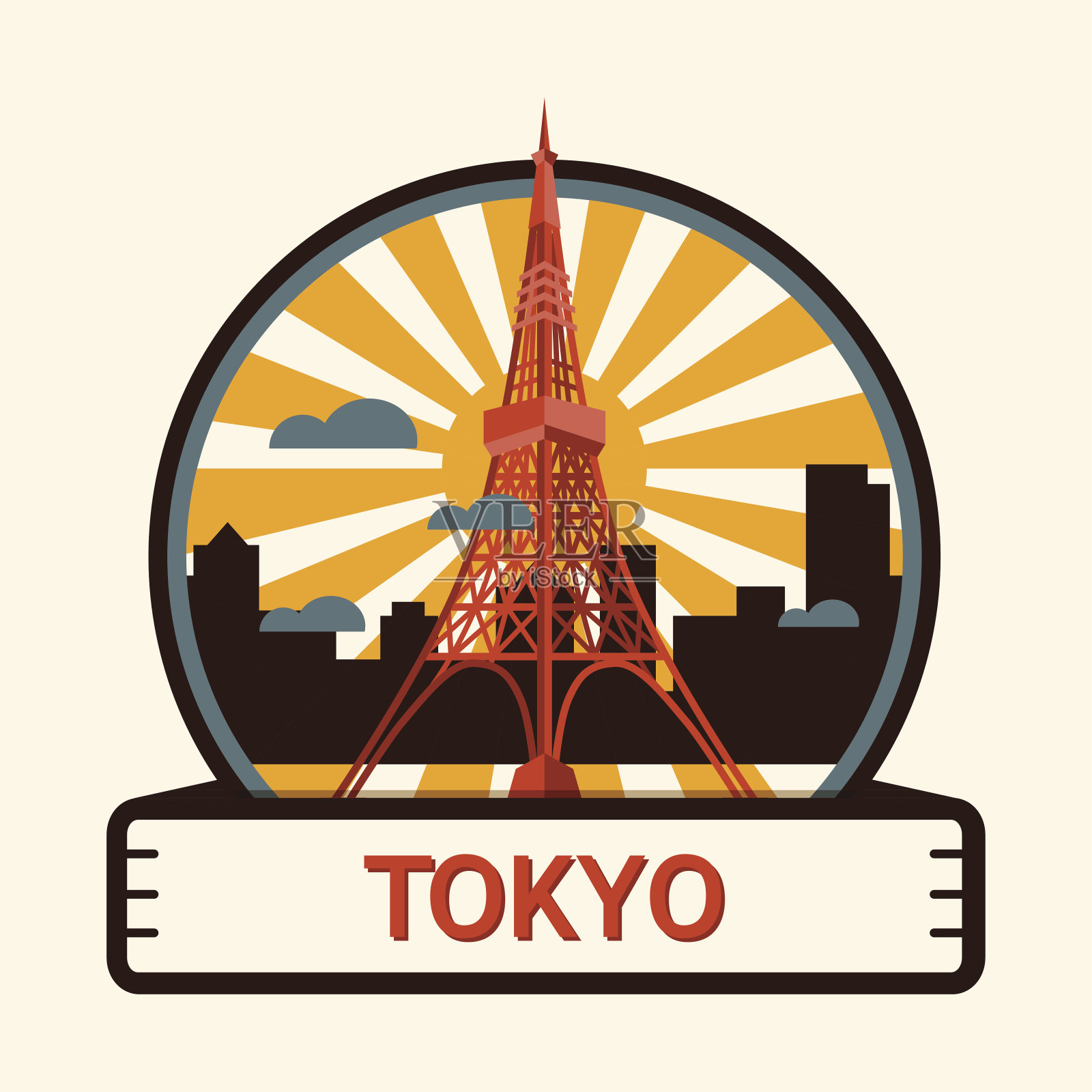 东京市徽，日本插画图片素材