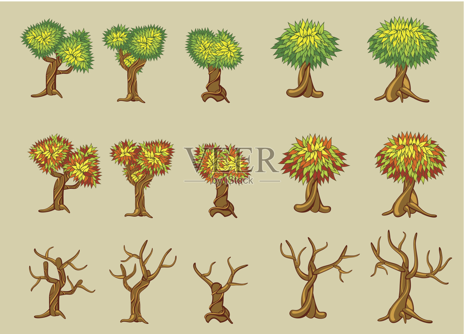 向量树集插画图片素材