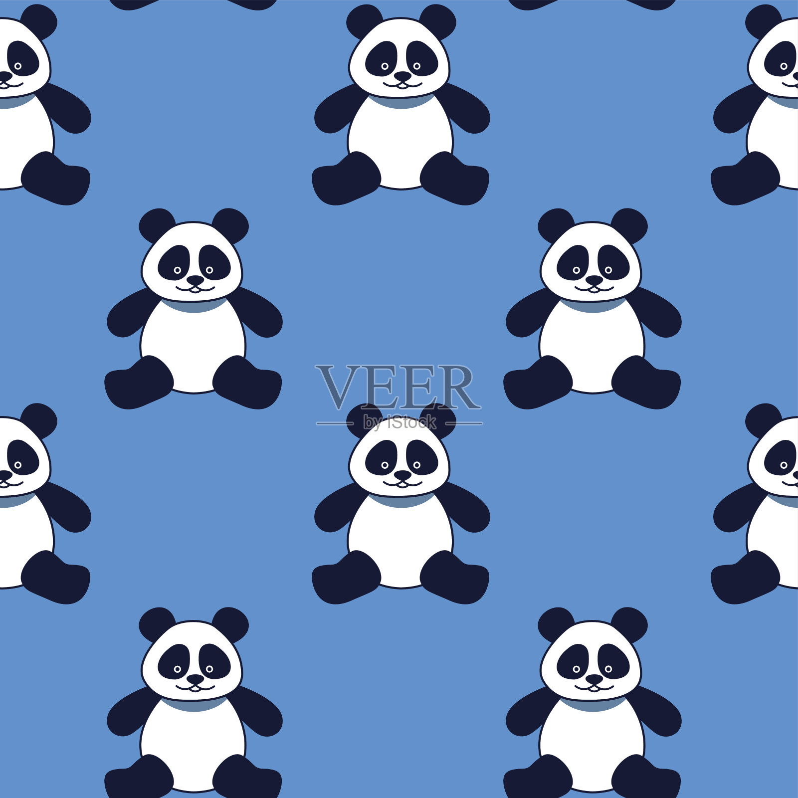 无缝背景熊猫插画图片素材