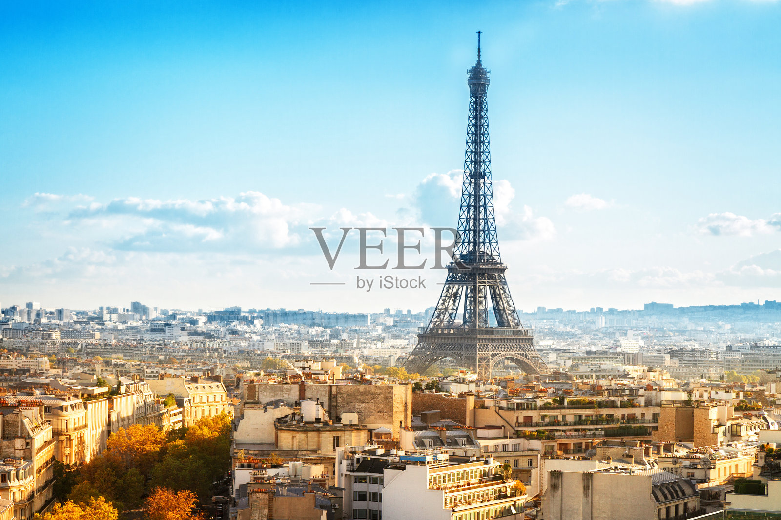 埃菲尔铁塔和巴黎的城市景观照片摄影图片