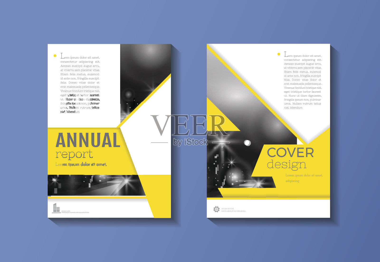 黄色封面书宣传册模板，设计，年度报告，杂志和传单layou矢量插图a4设计模板素材