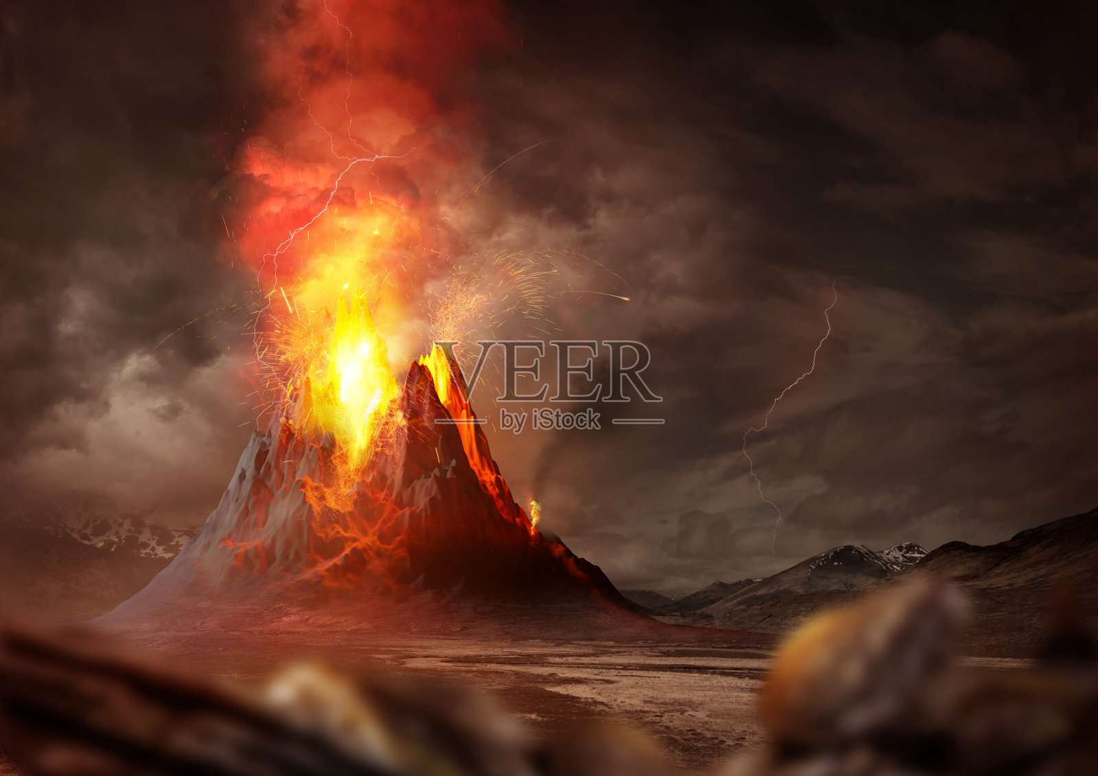 大规模火山喷发照片摄影图片