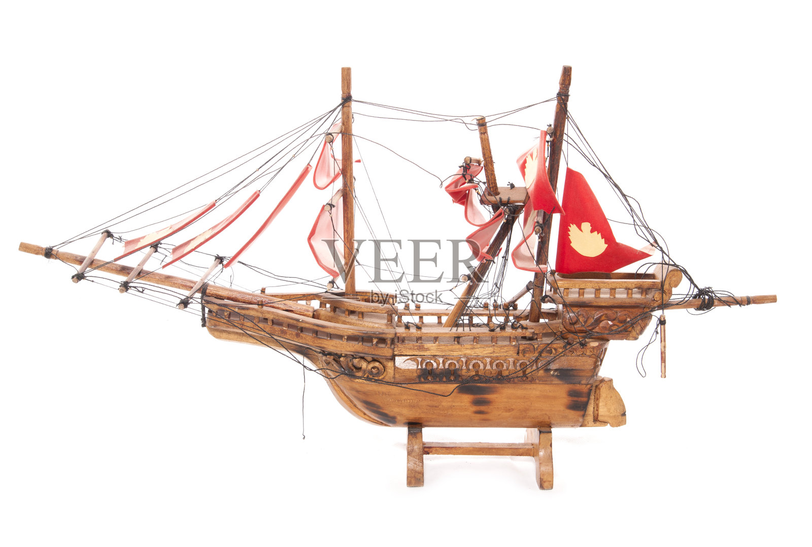 木制的海盗船模型照片摄影图片