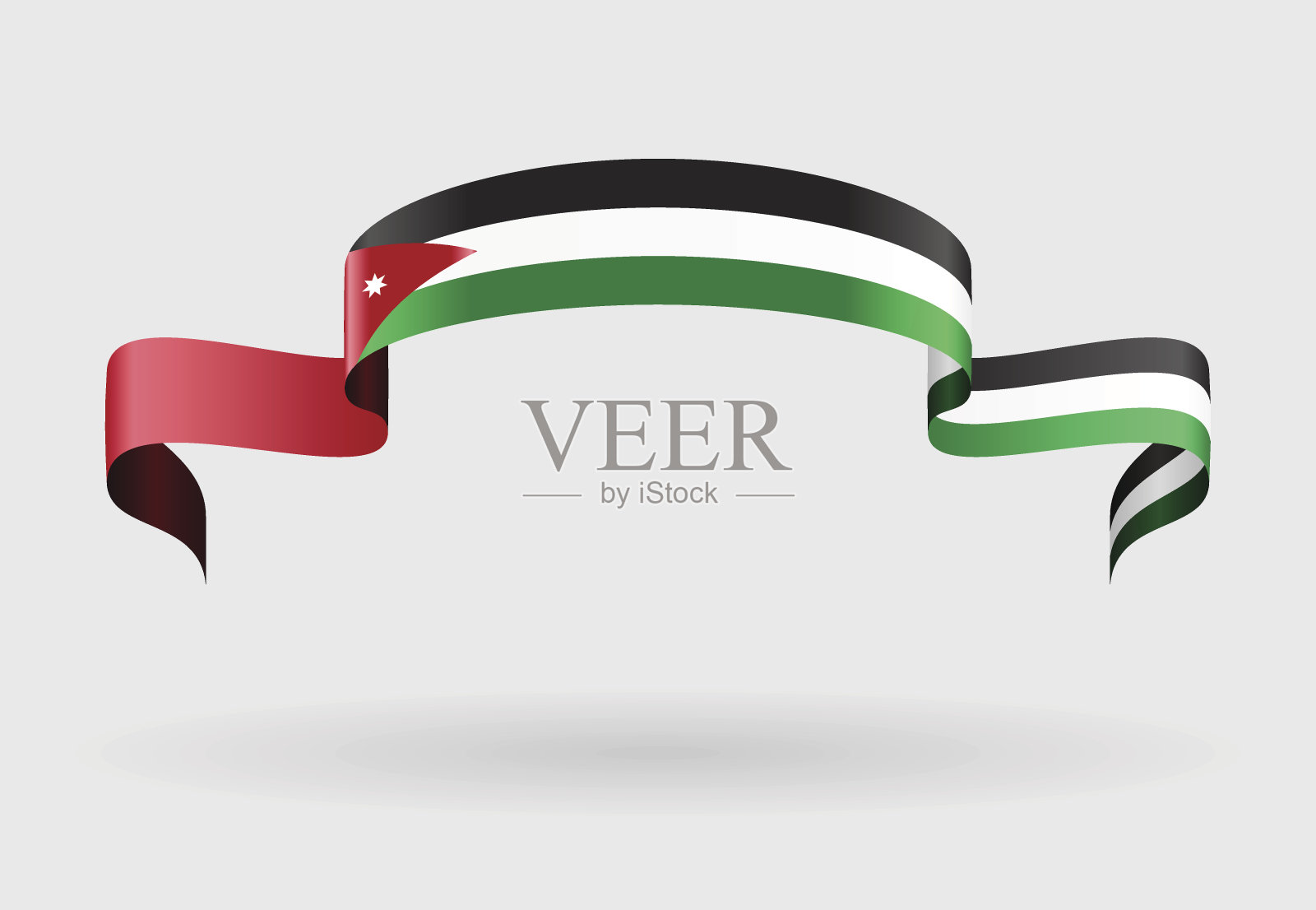 约旦国旗背景。矢量插图。插画图片素材