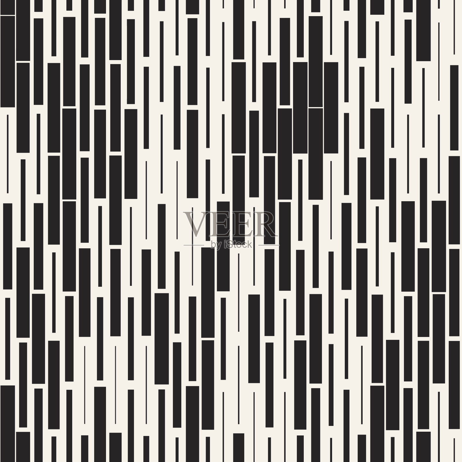 矢量无缝黑白不规则短横线矩形网格模式。抽象几何背景设计插画图片素材