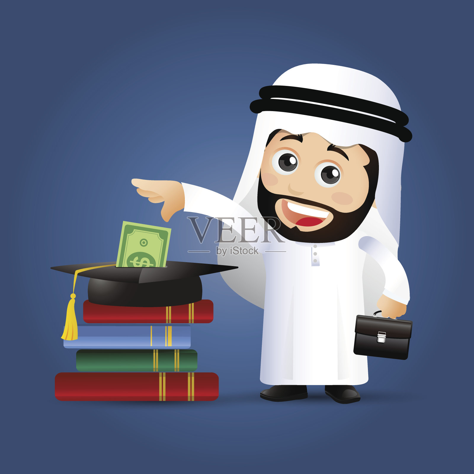 阿拉伯商人插画图片素材