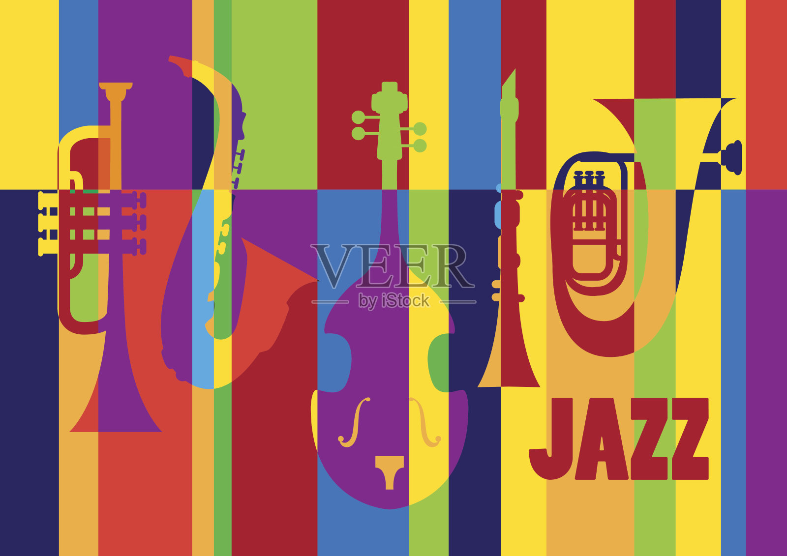 爵士音乐节。插画图片素材